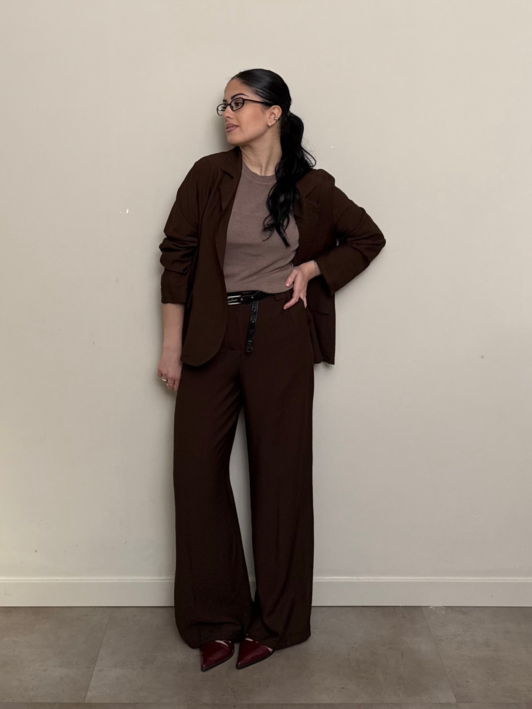 Tailleur viscosa cioccolato