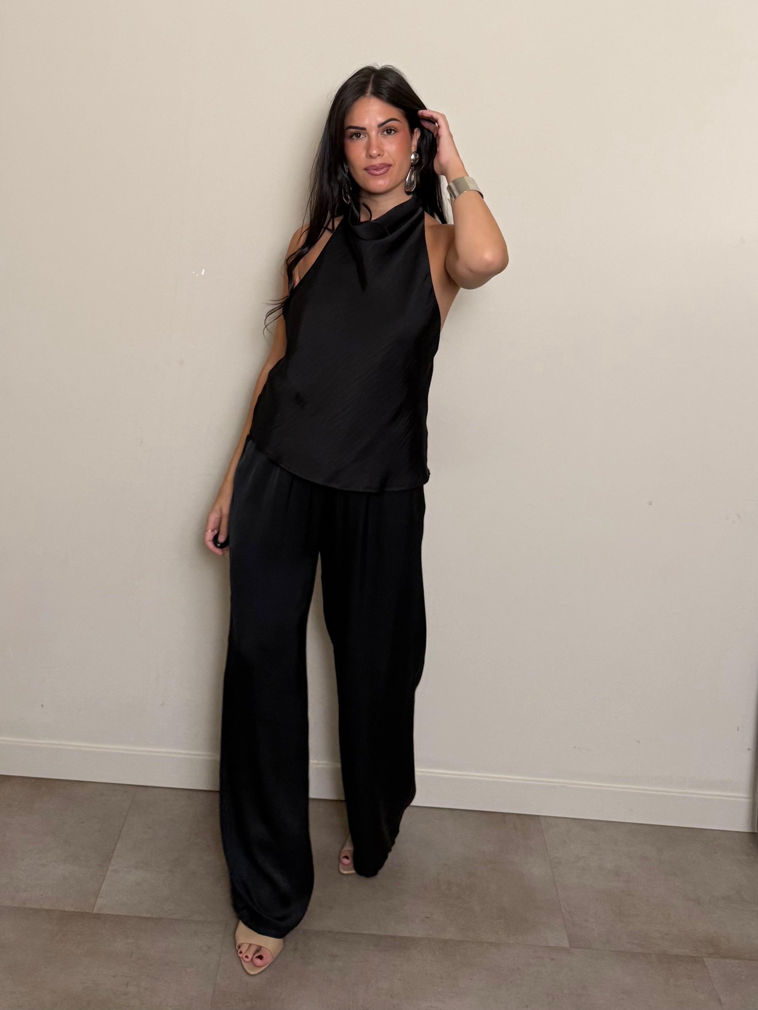 Coordinato satin nero