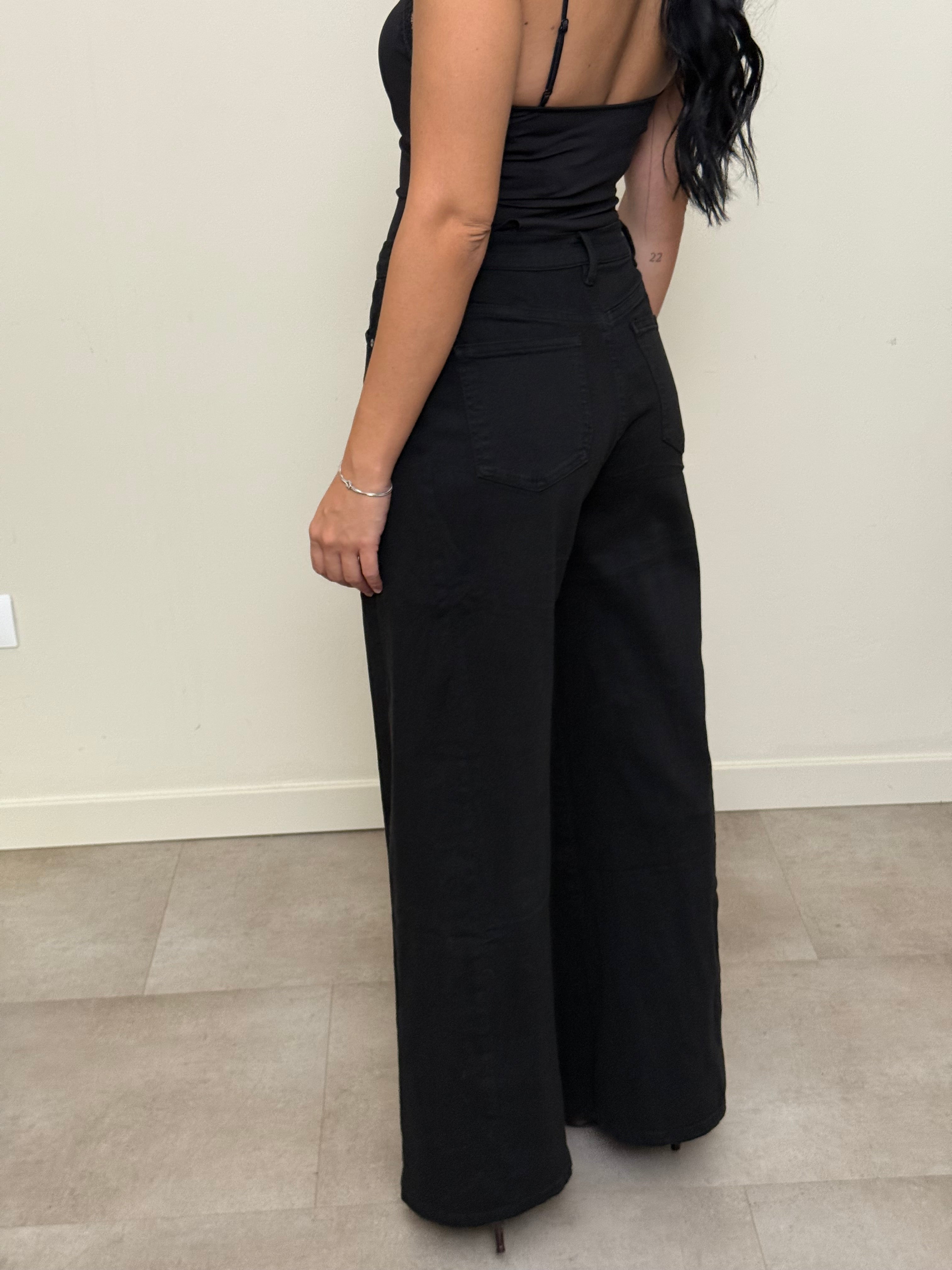 Jeans nero palazzo