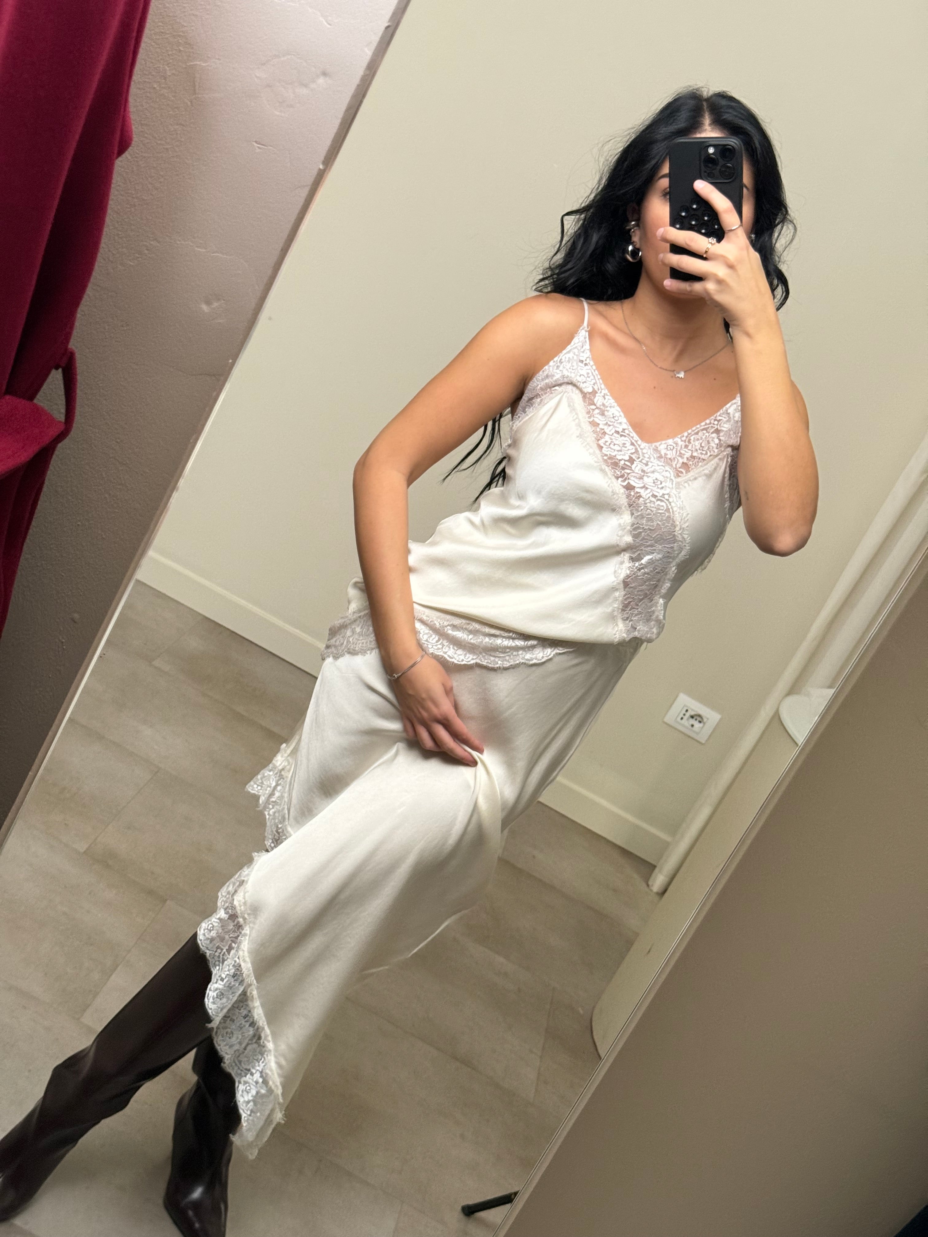 Coordinato seta e viscosa pizzo