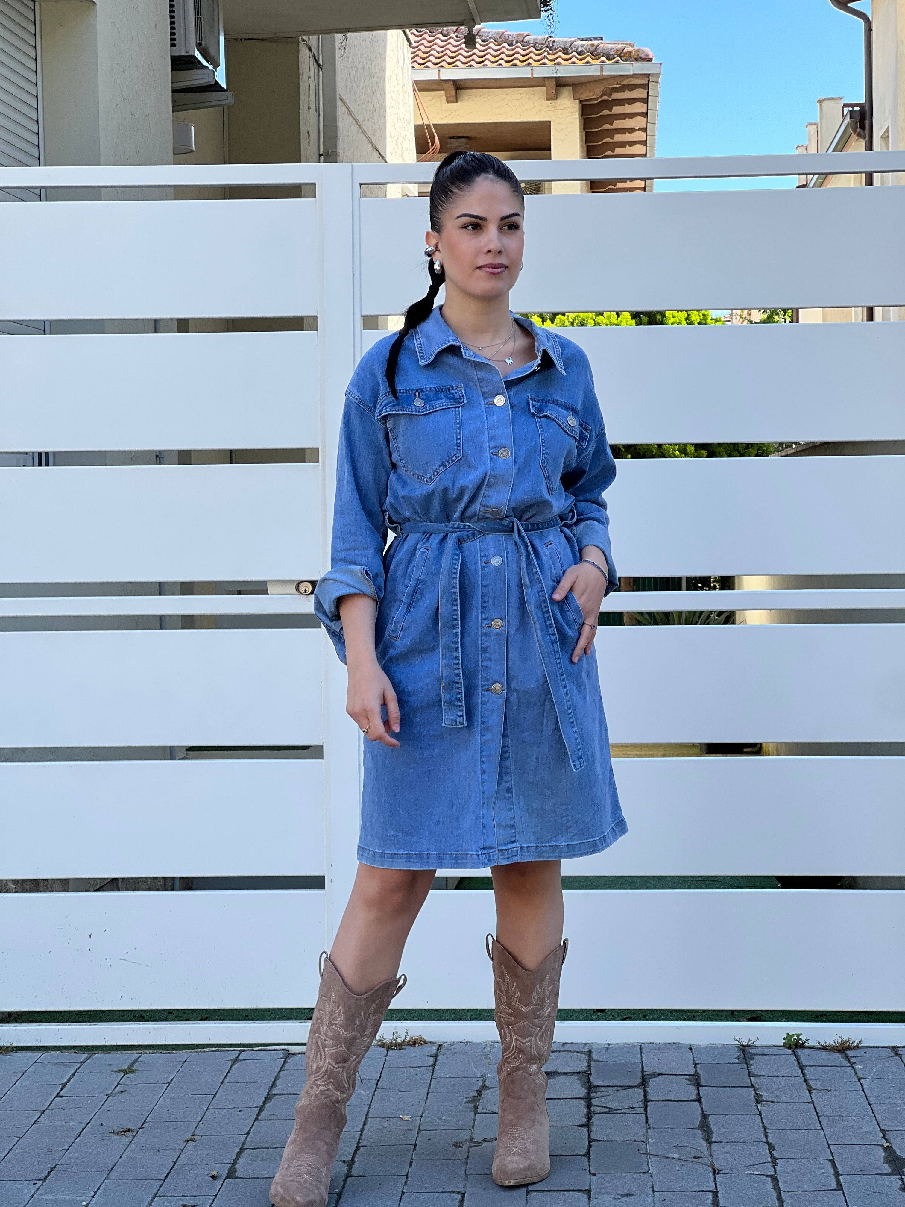 Abito jeans manica lunga