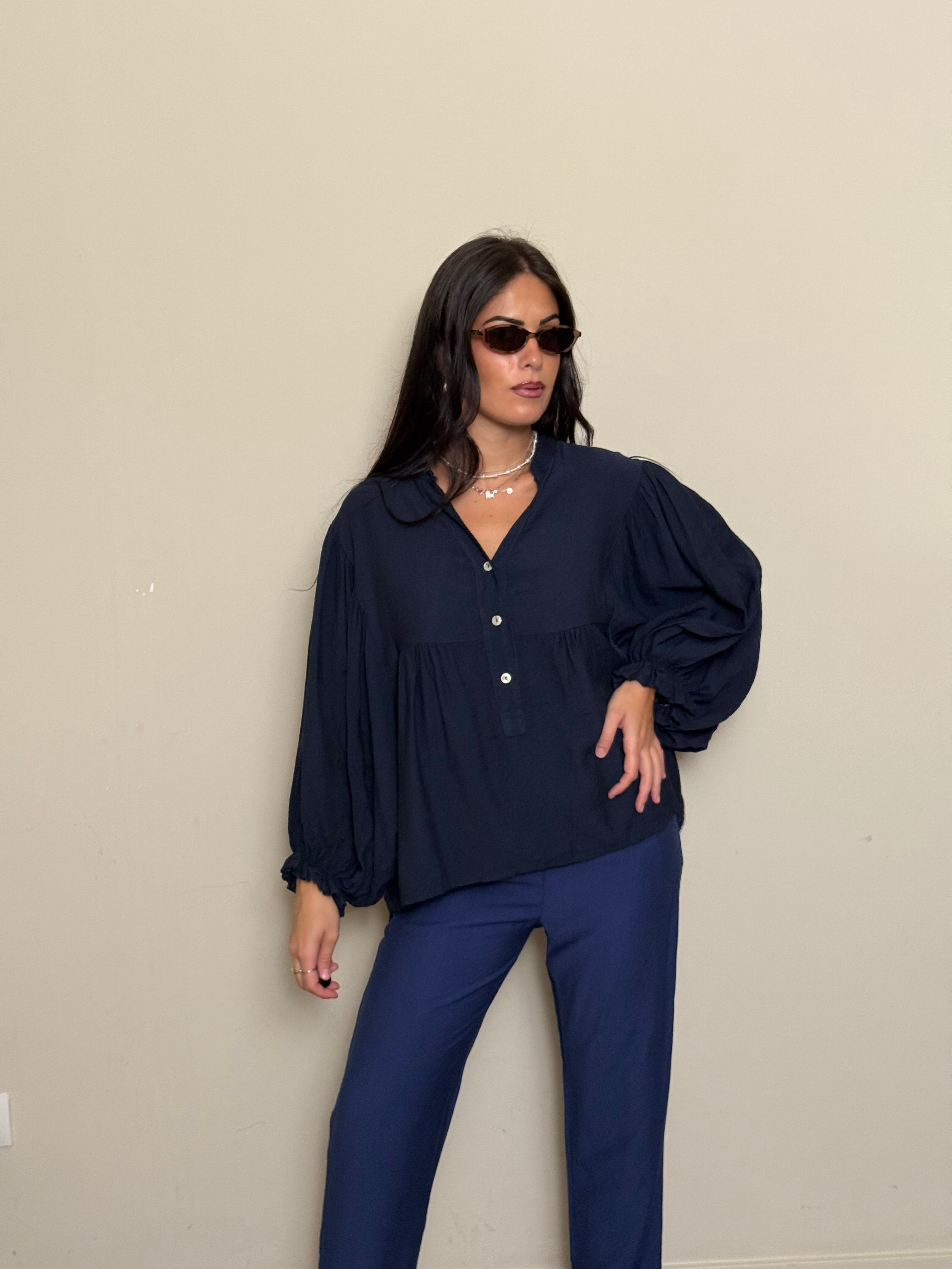 Camicia over blu