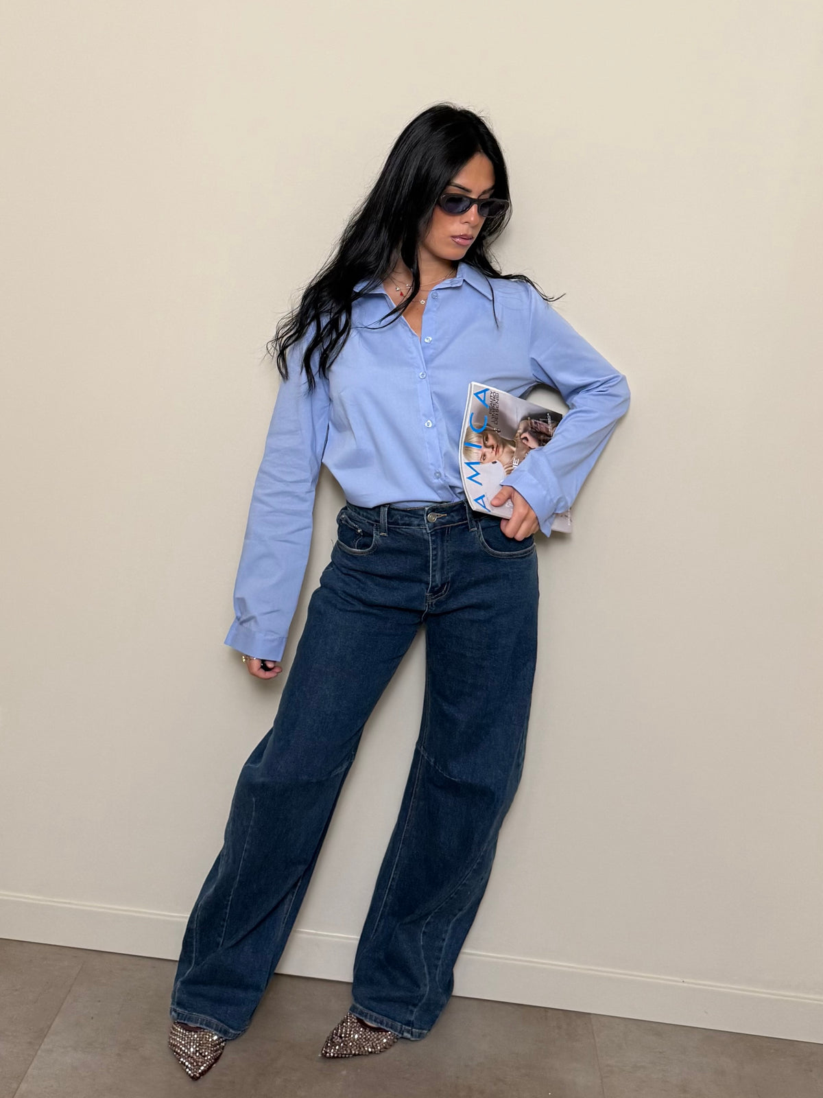 Camicia basic azzurro