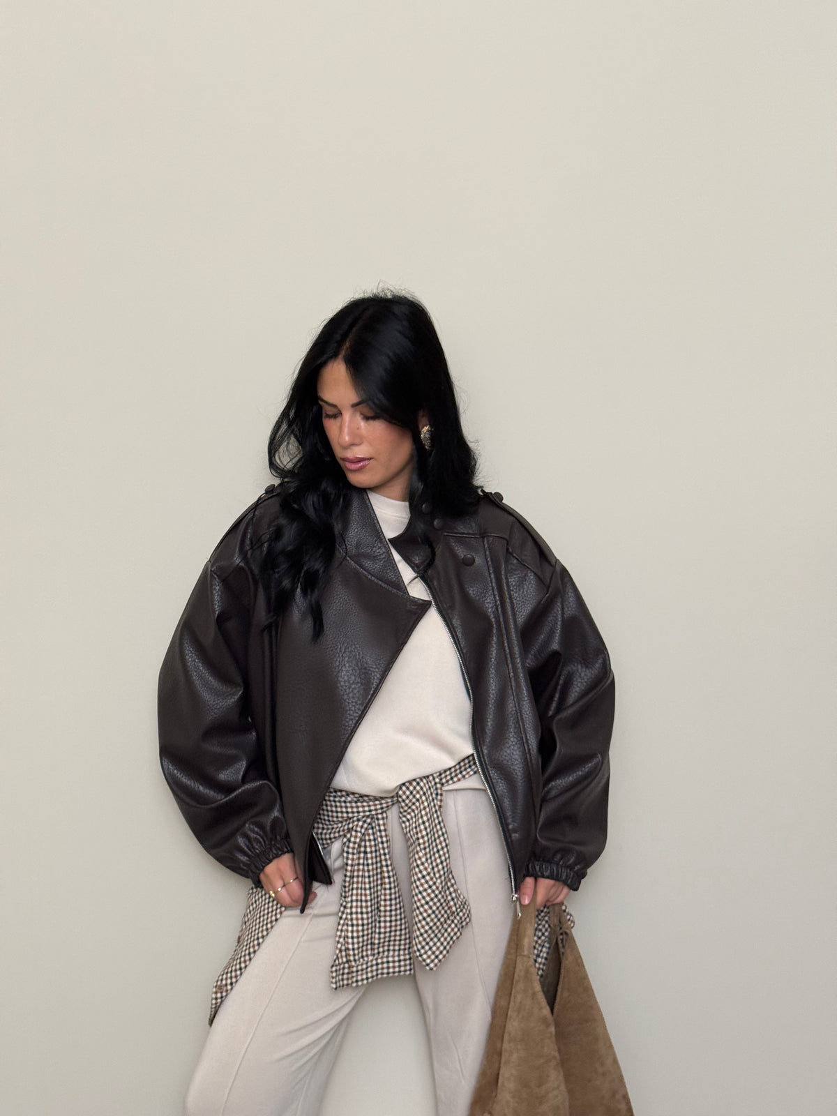 Bomber ecopelle testa di moro