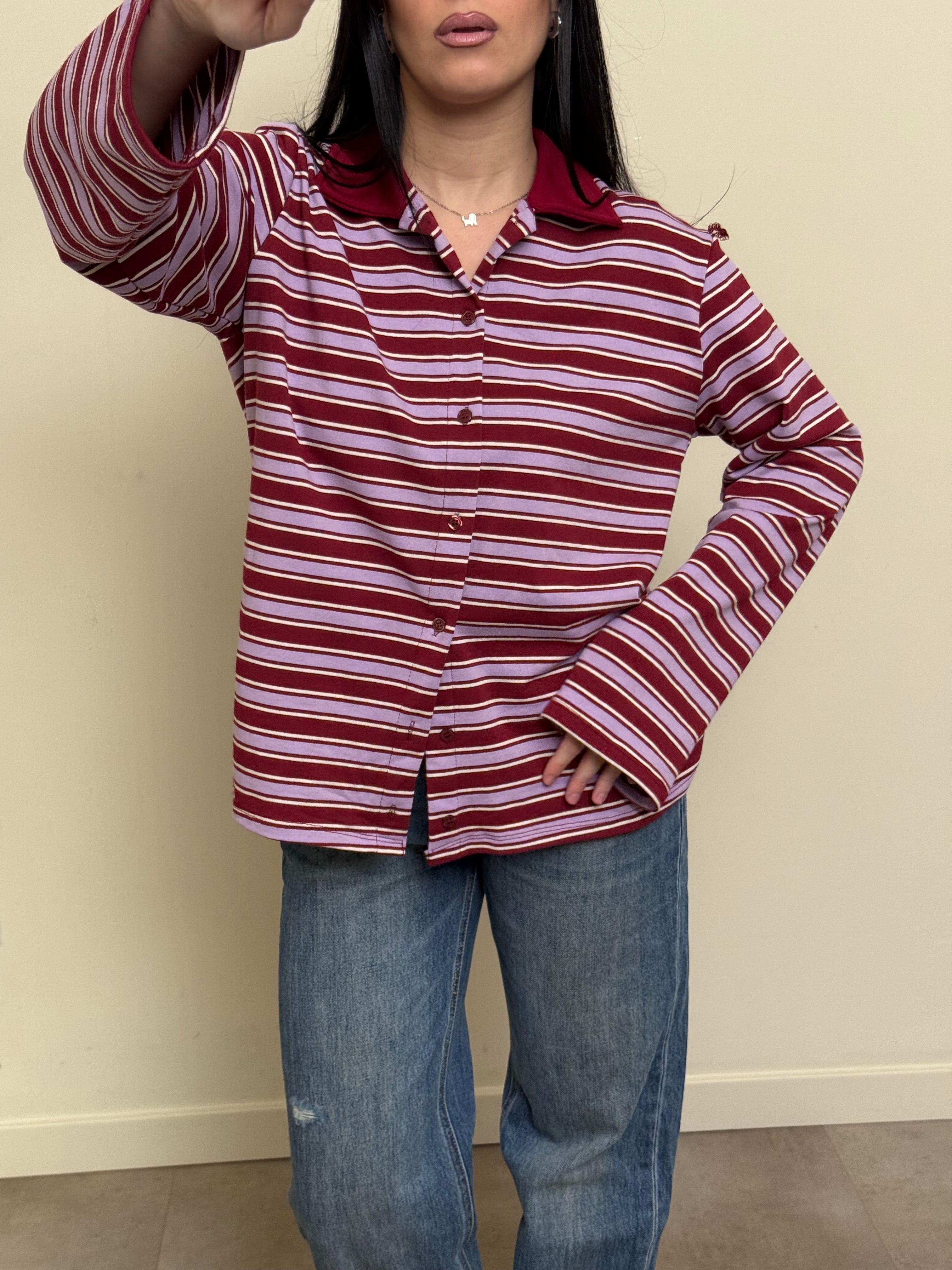 Polo bottoni a righe love