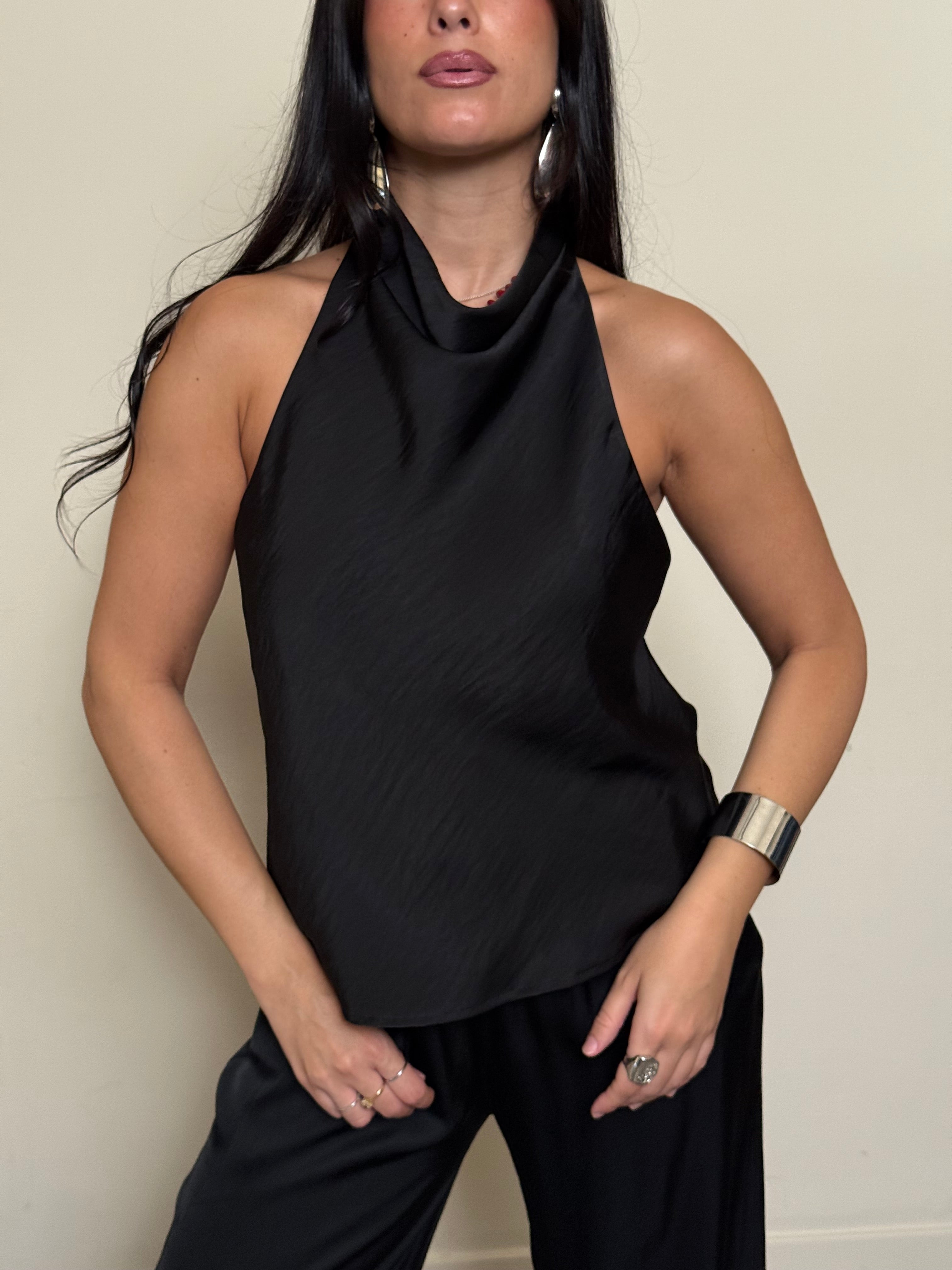 Coordinato satin nero