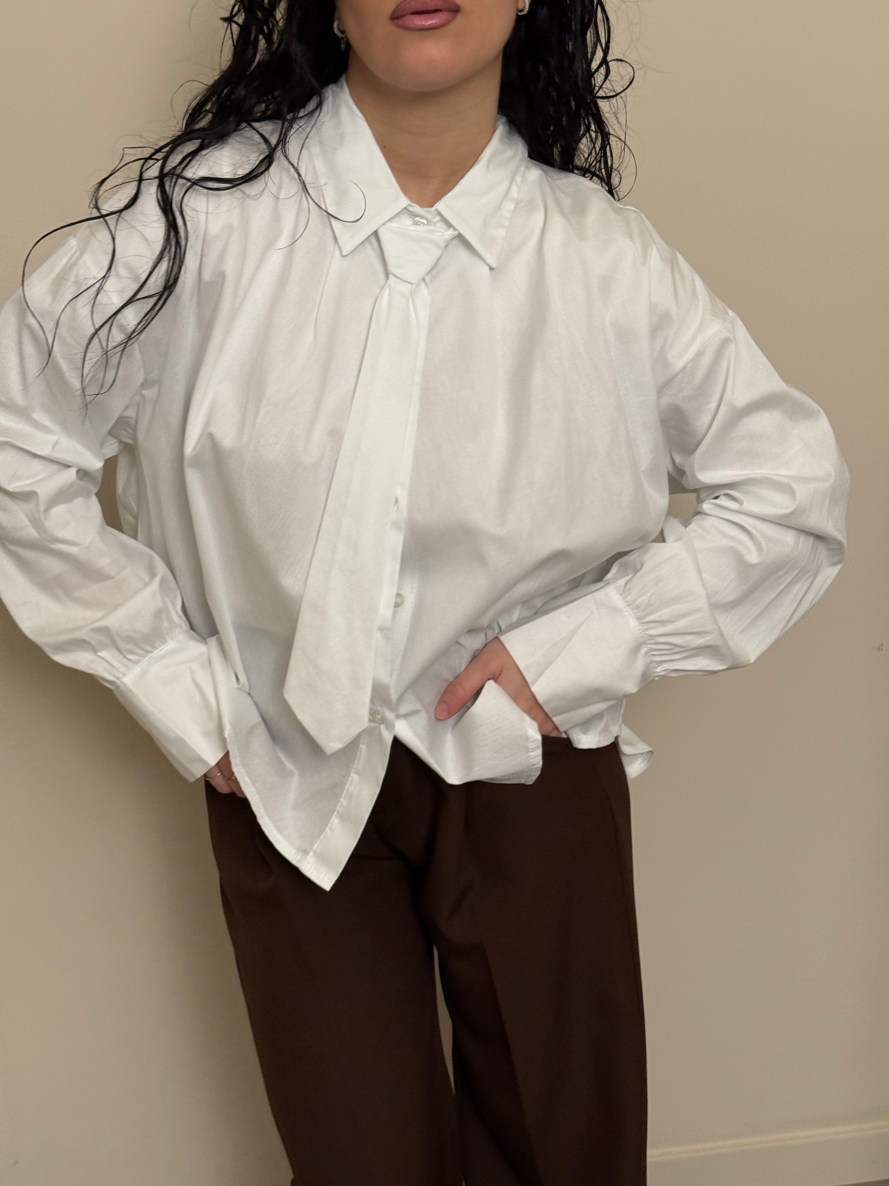 Camicia cravatta bianco freddo