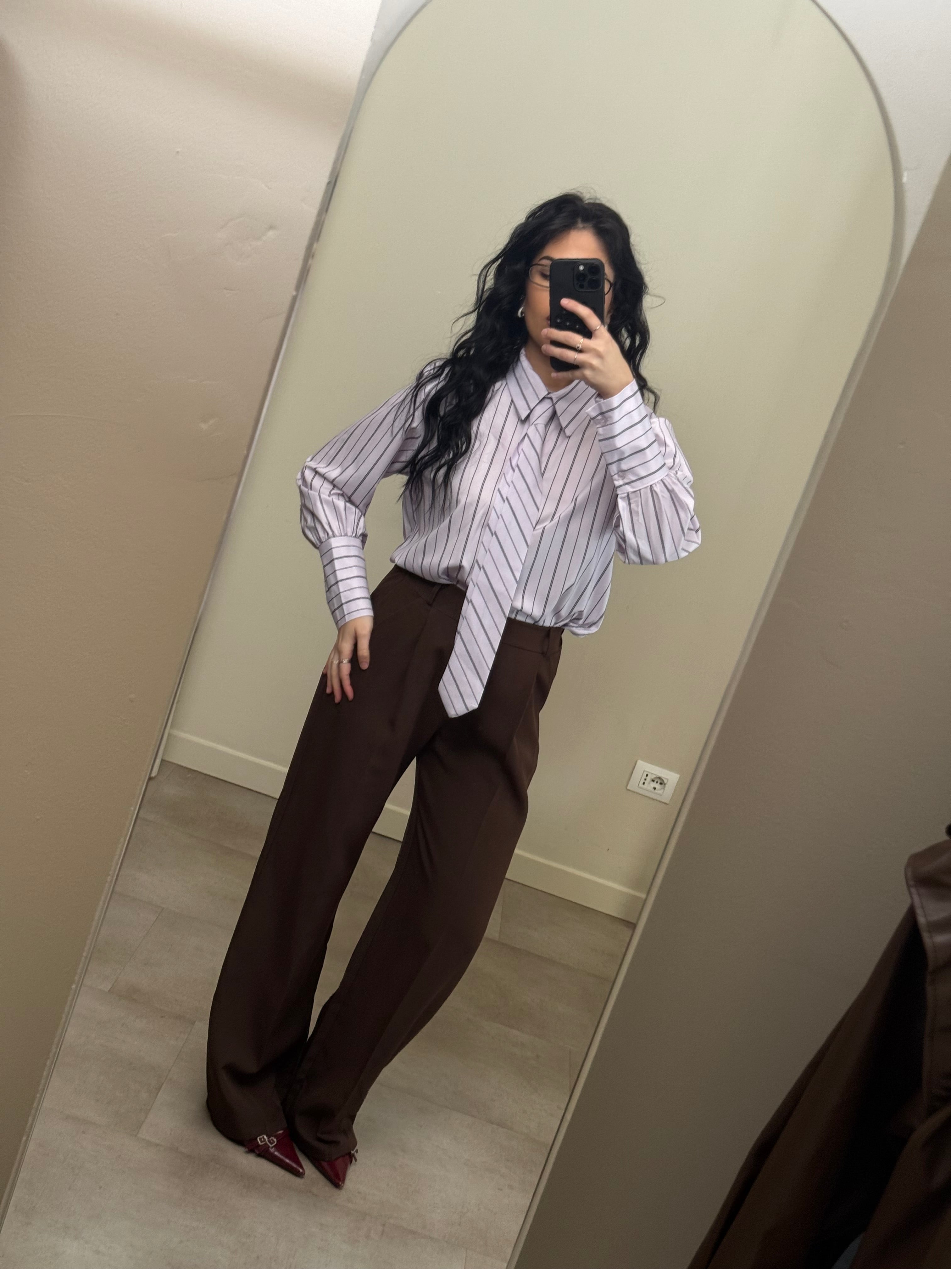 Pantalone palazzo cioccolato