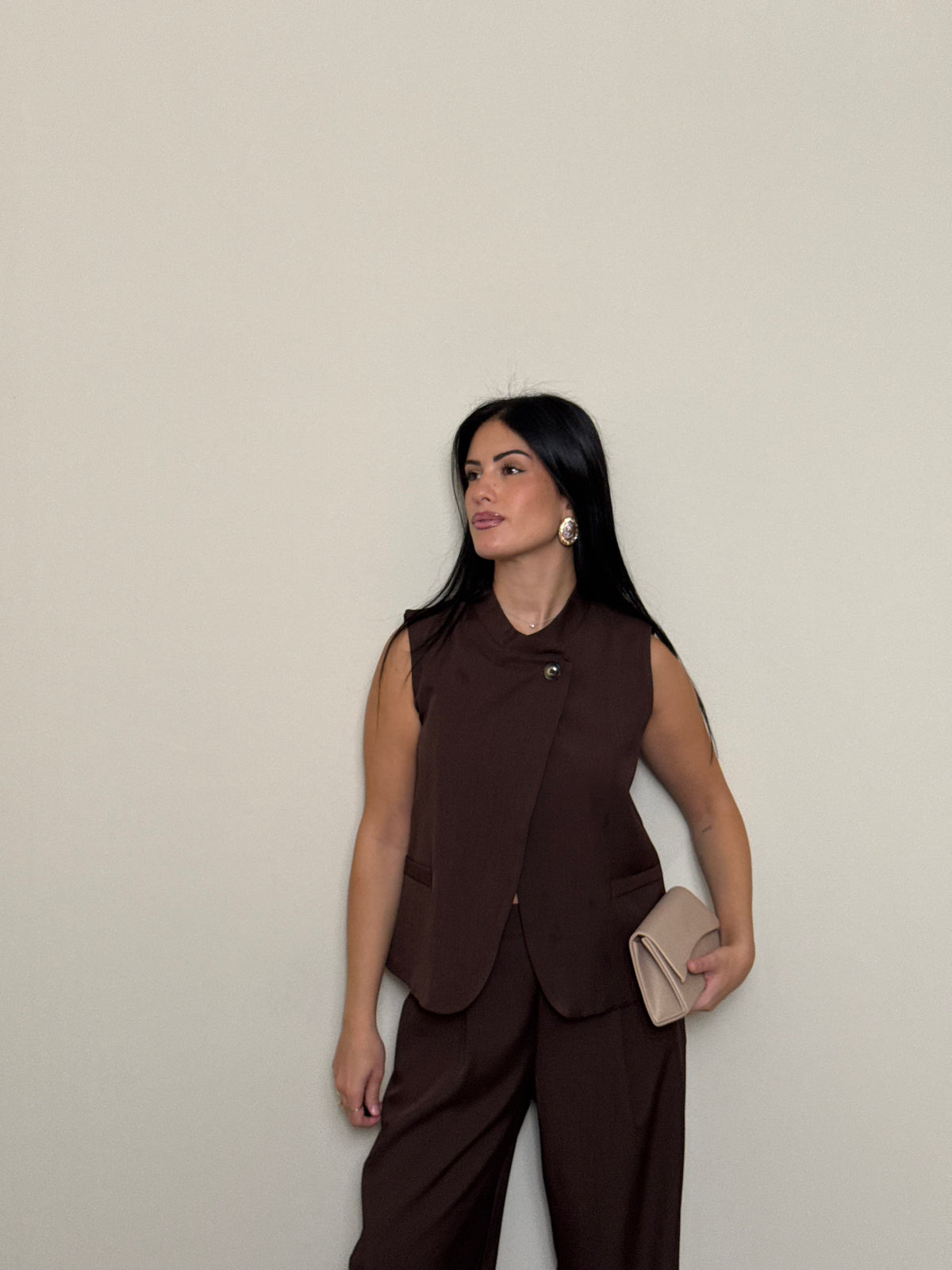 Tailleur gilet cioccolato