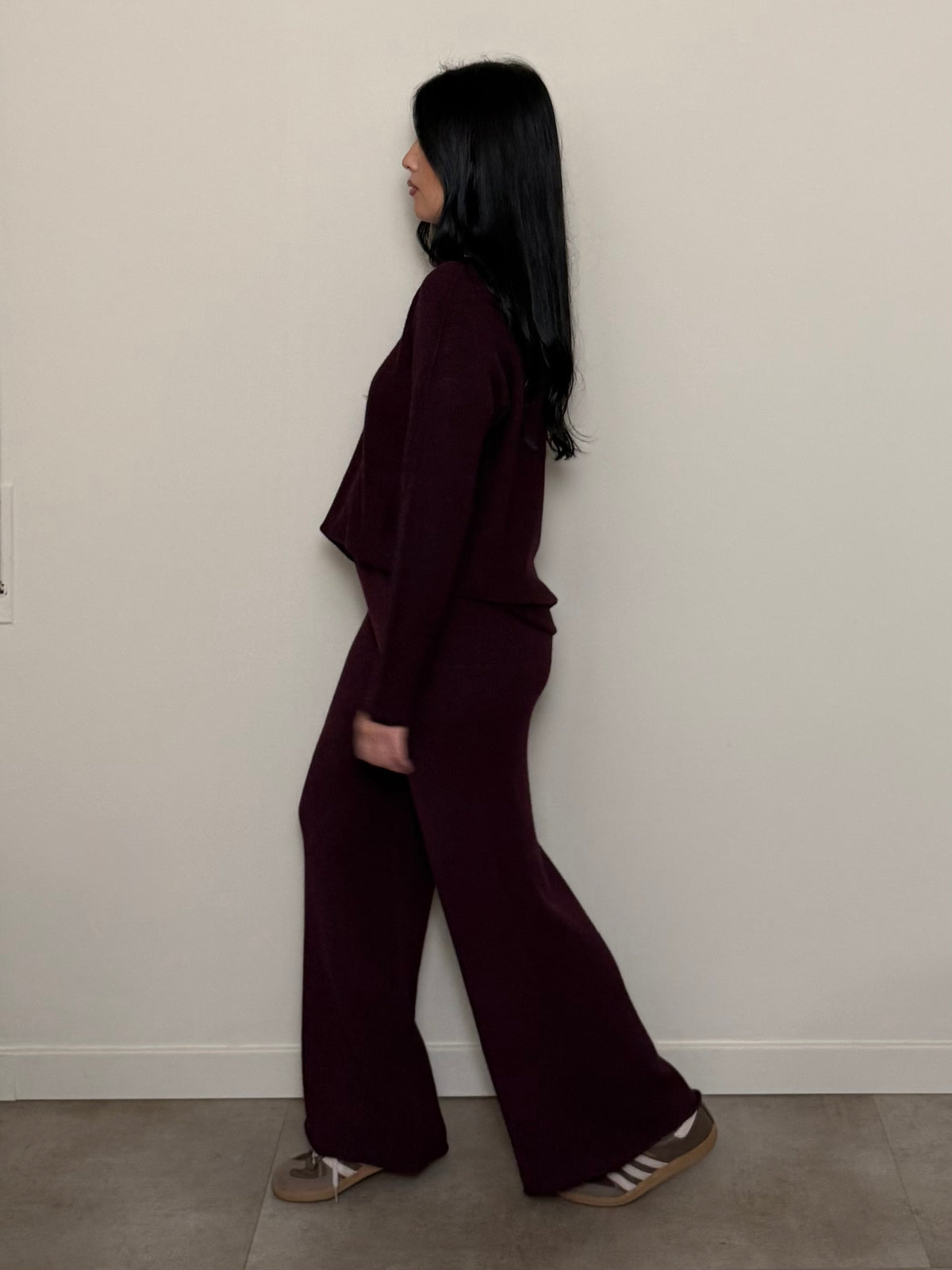 Coordinato tuta basic vinaccia
