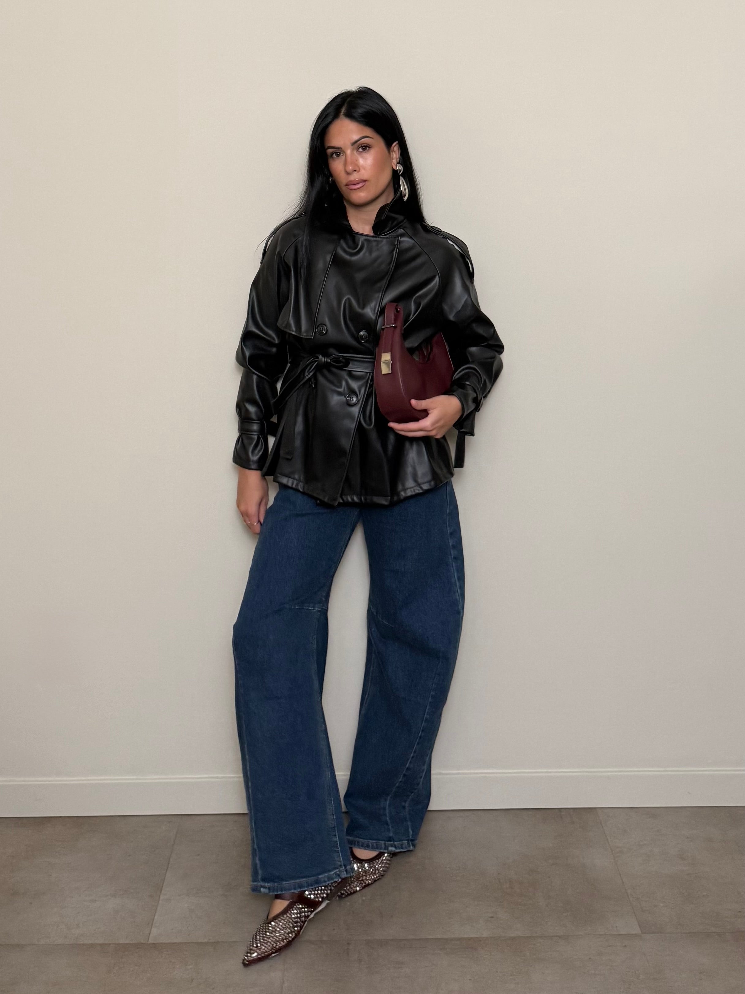 Trench ecopelle nero