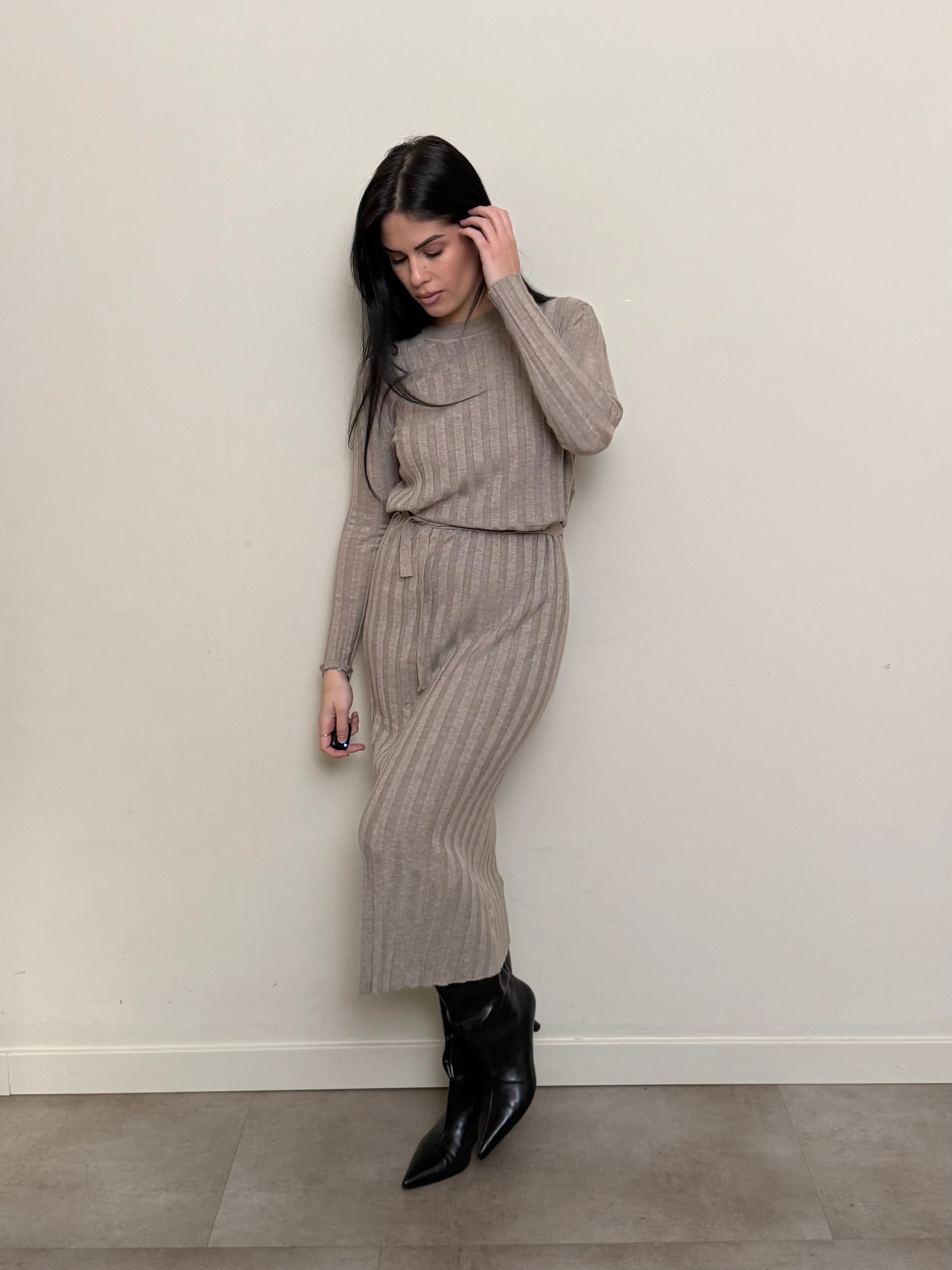 Abito midi a costine