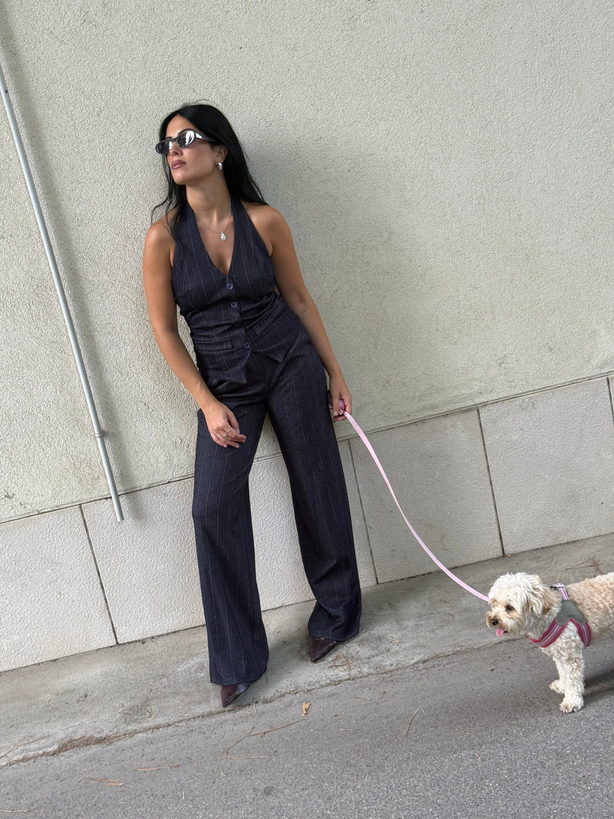 Coordinato gilet gessato