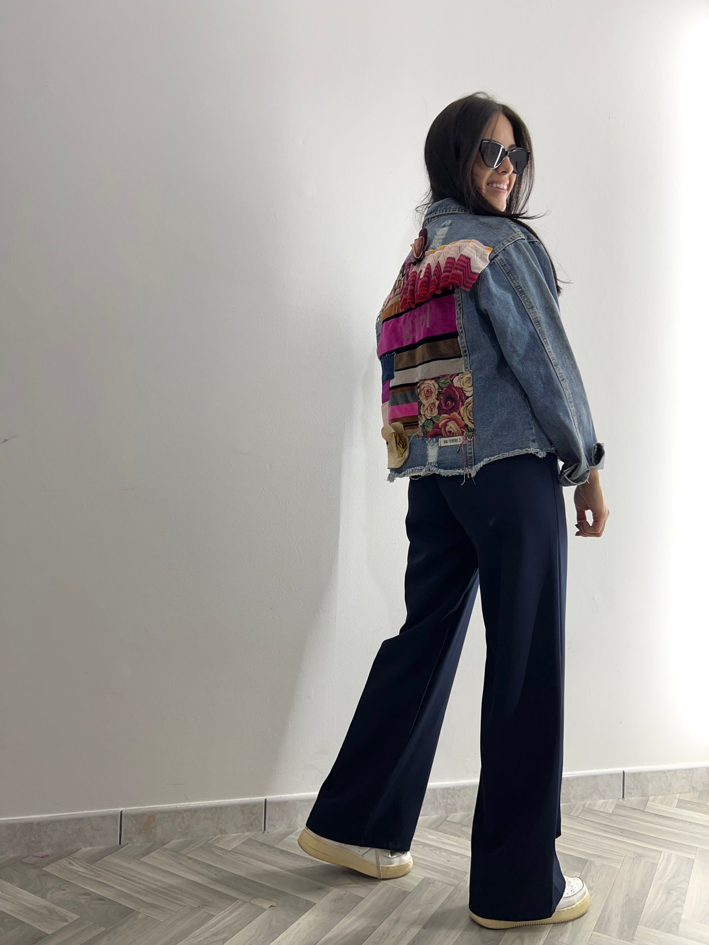 Giacca di jeans patchwork