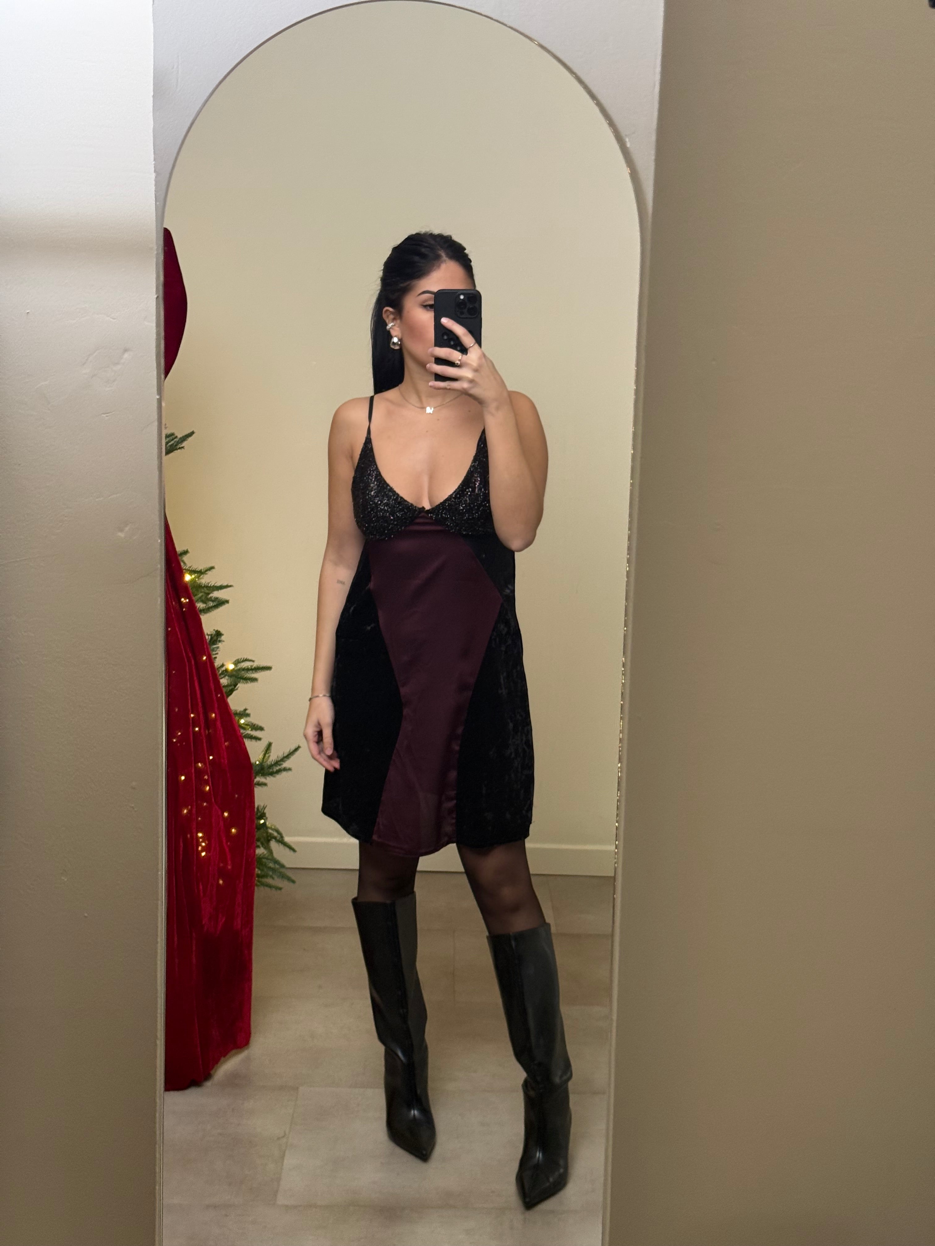 Abito bretella velluto