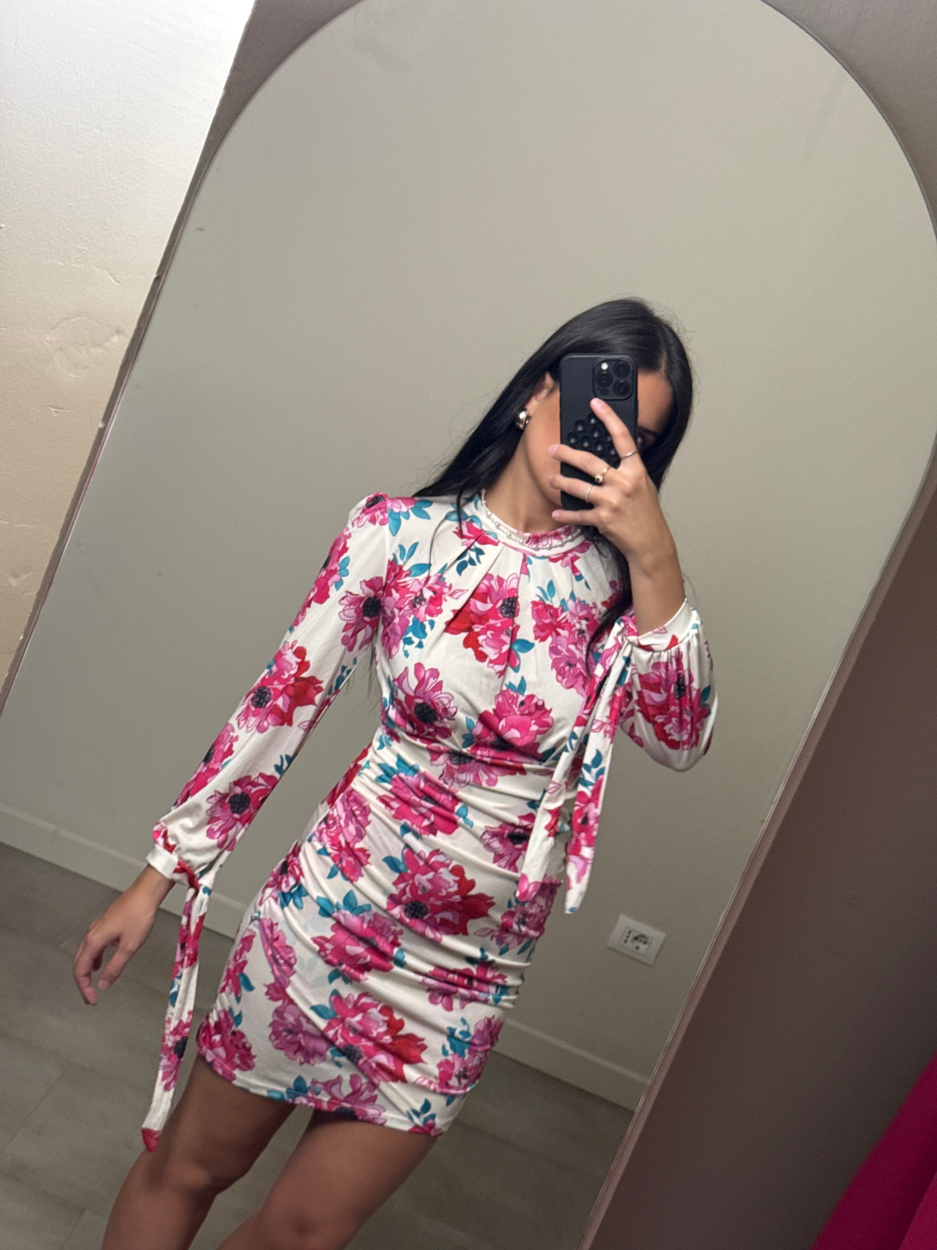 Mini dress a fiori bianco