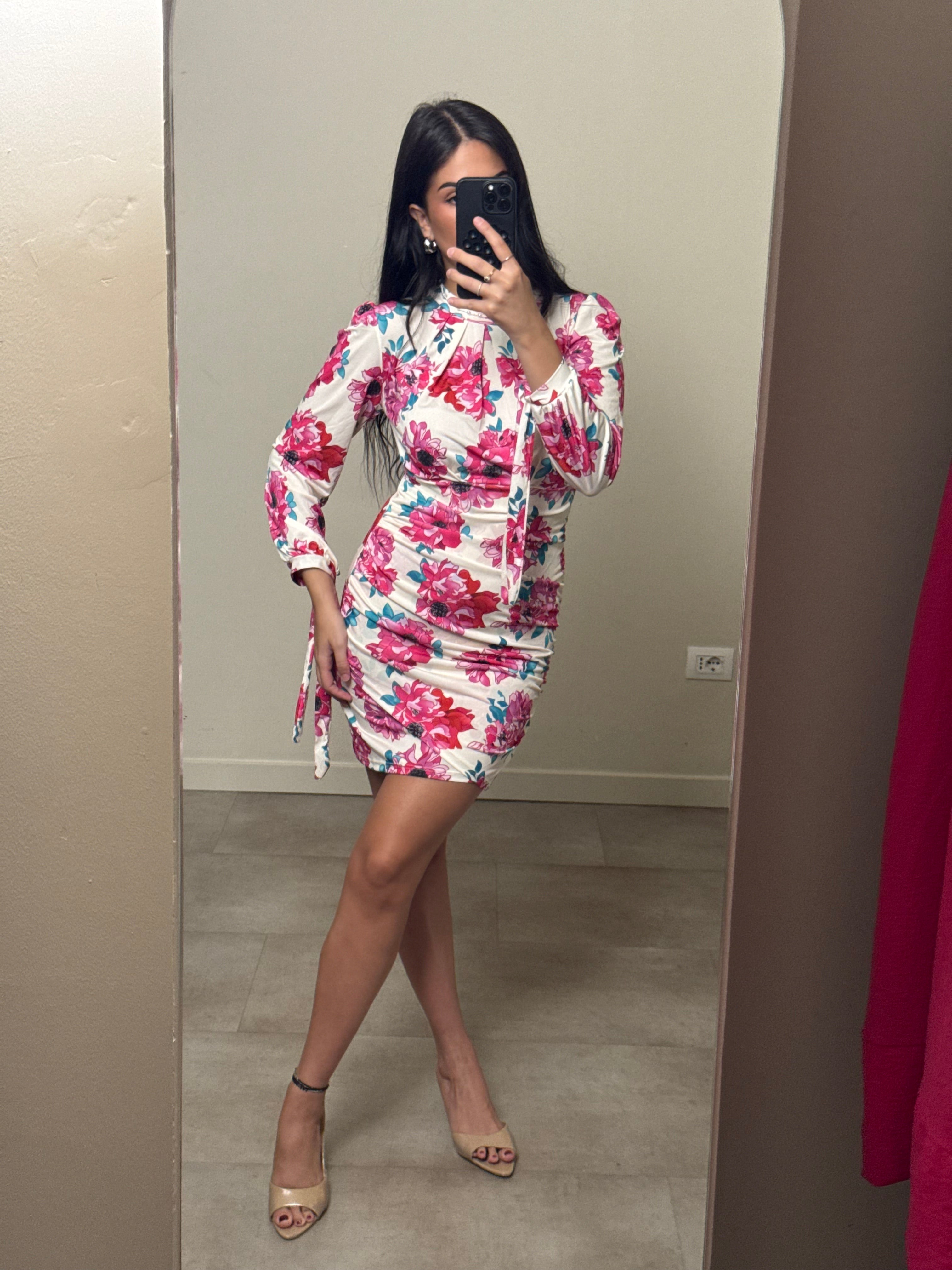 Mini dress a fiori bianco