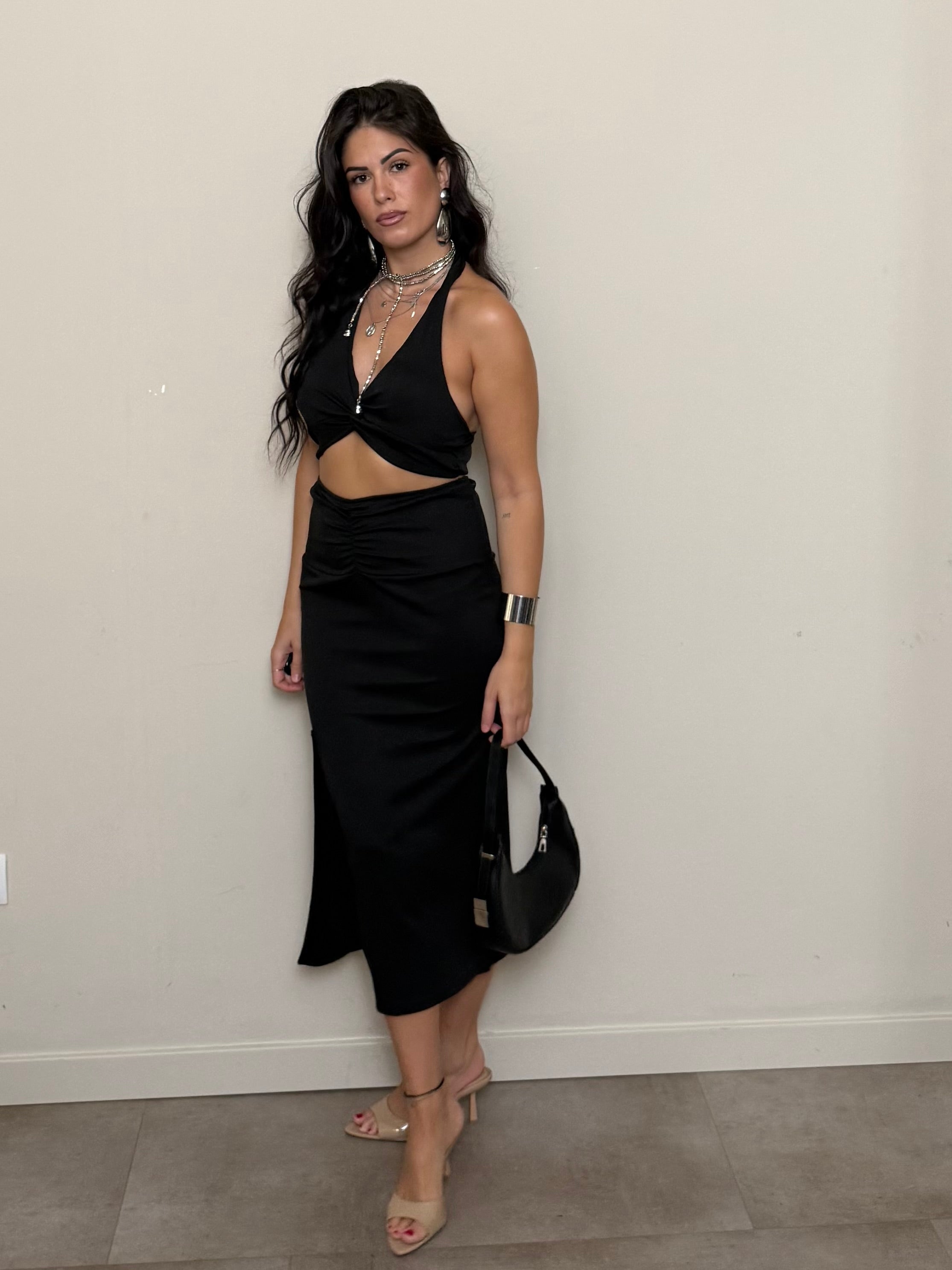Coordinato top e gonna nero