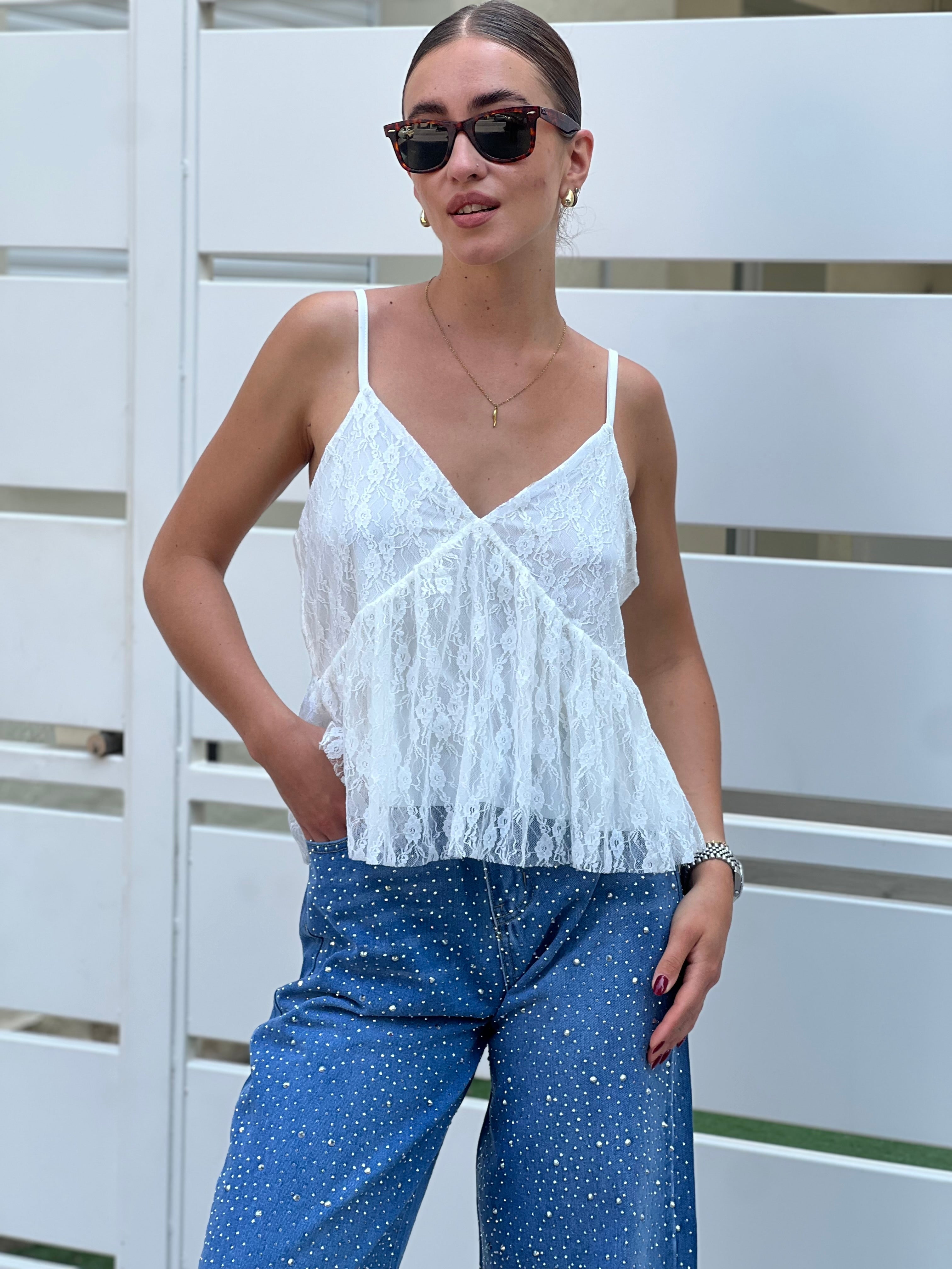 Canotta pizzo Susy Mix