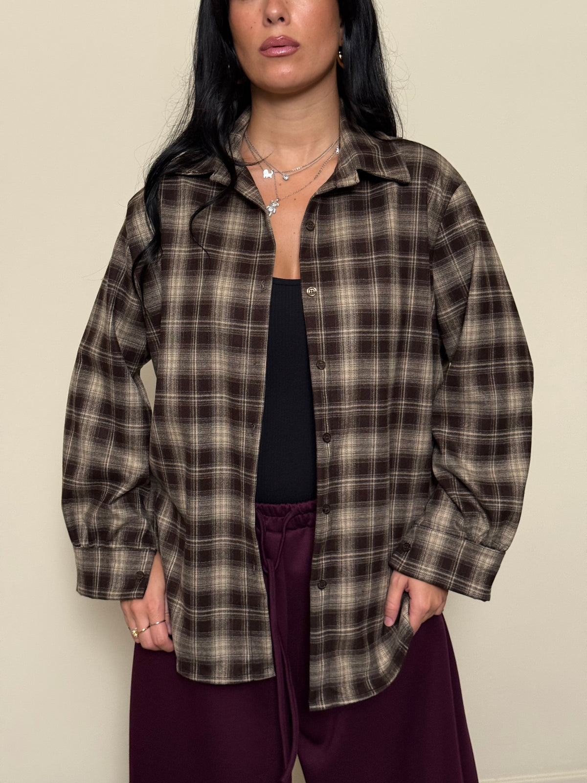Camicia a quadri cioccolato