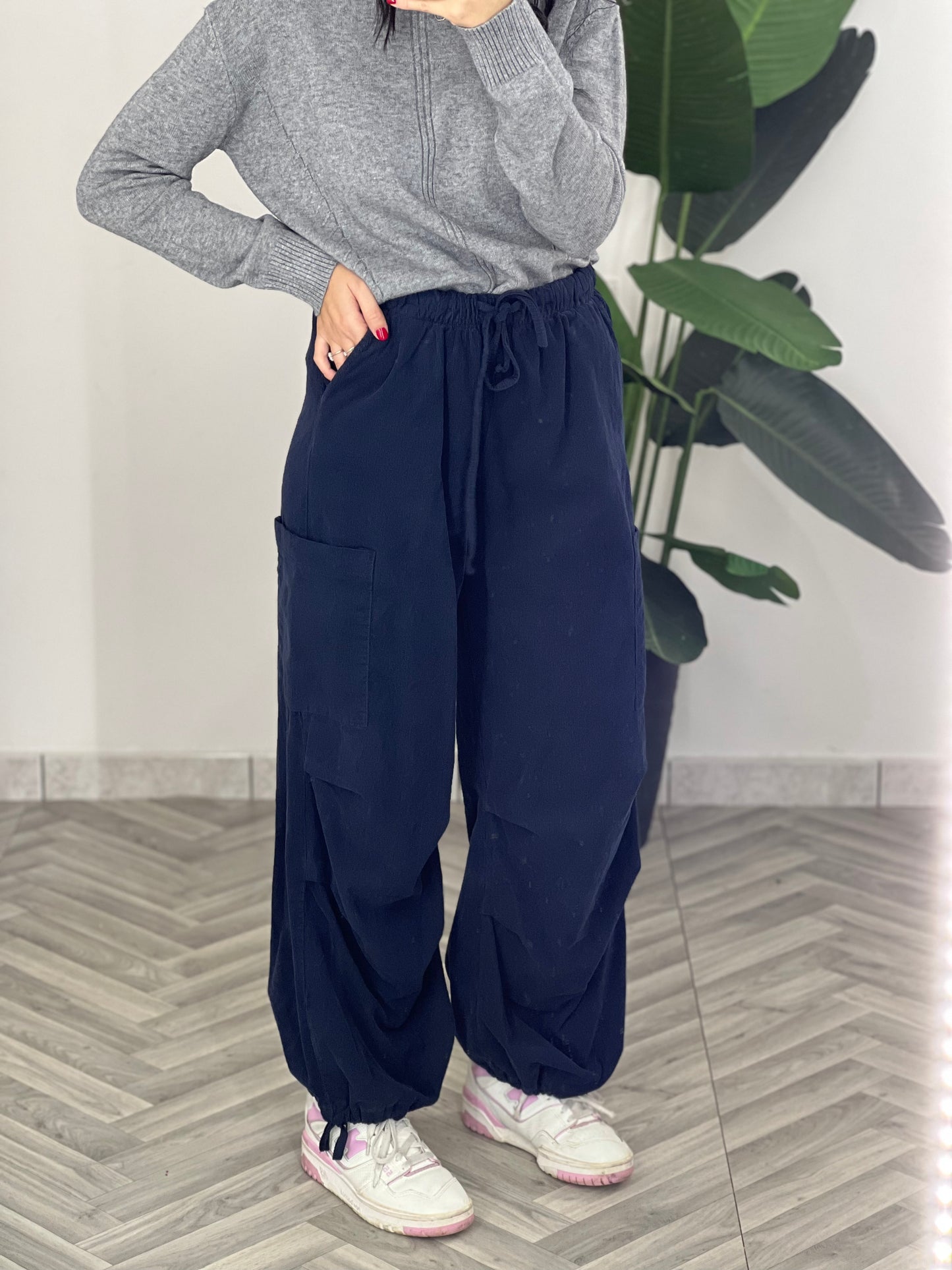 Pantalone velluto cargo