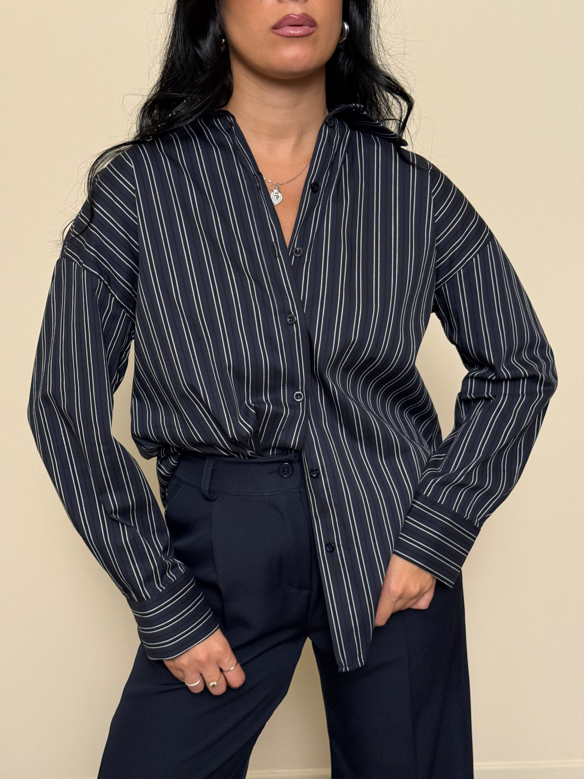 Camicia a righe blu