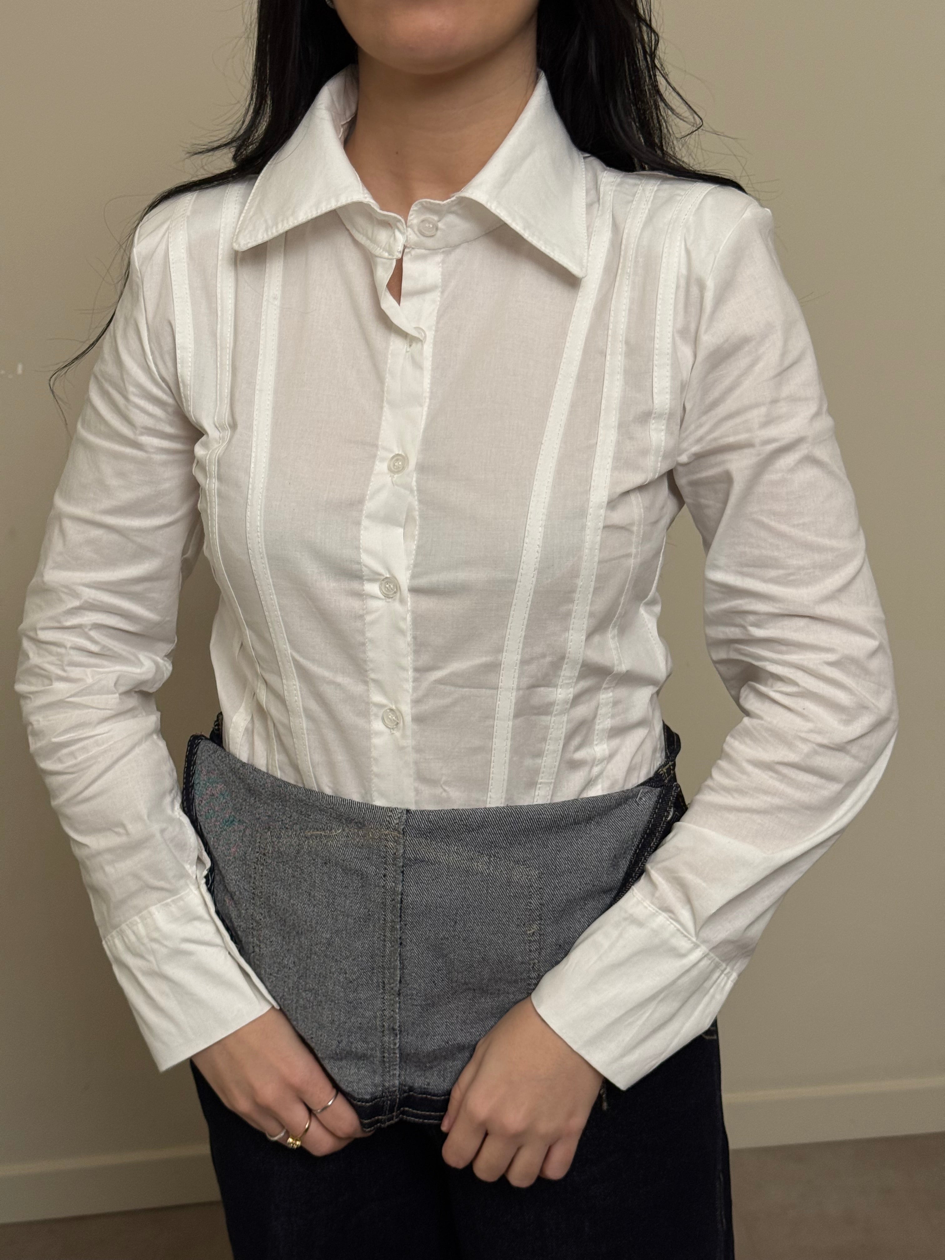 Camicia body bianco freddo