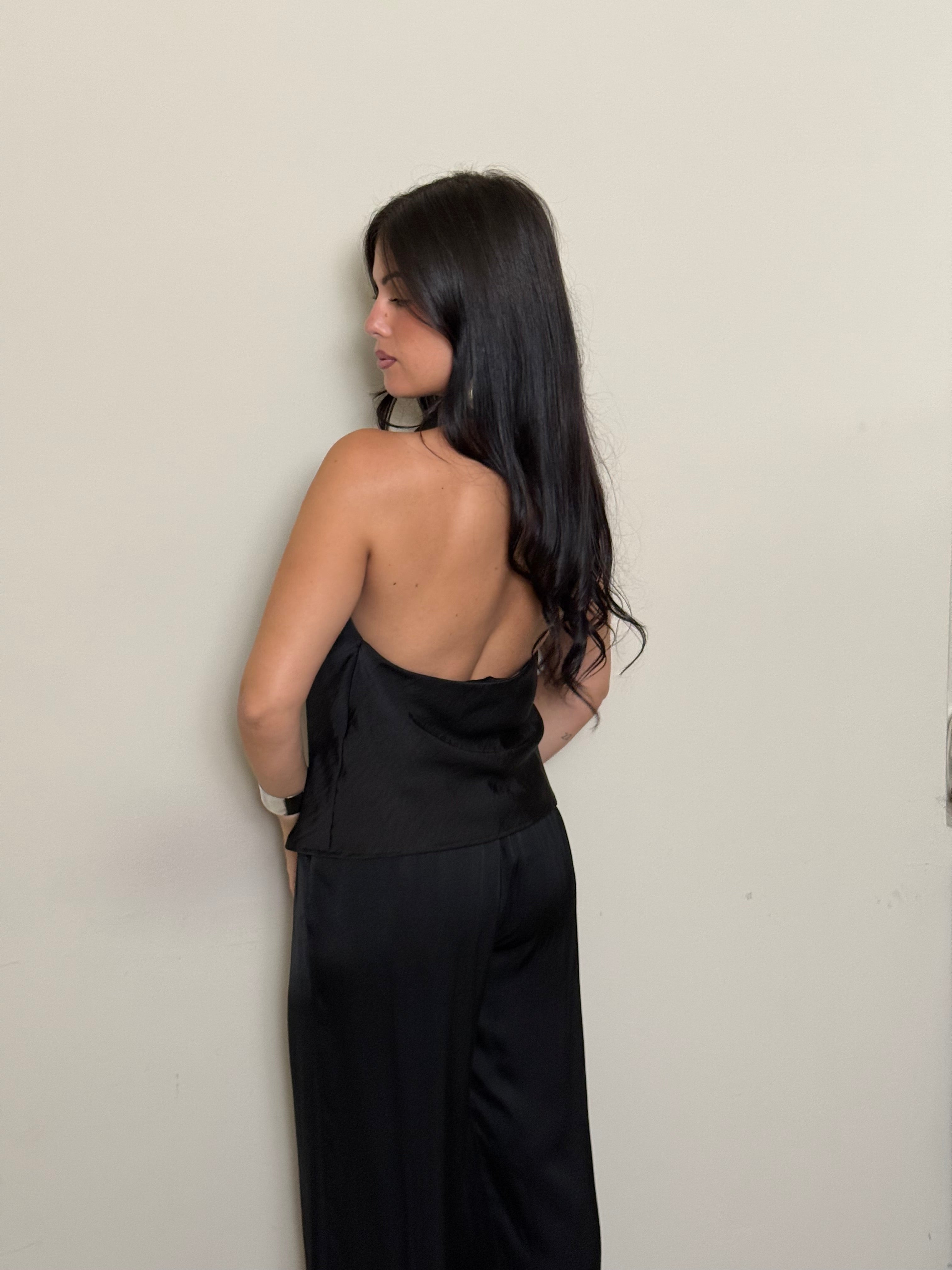 Coordinato satin nero