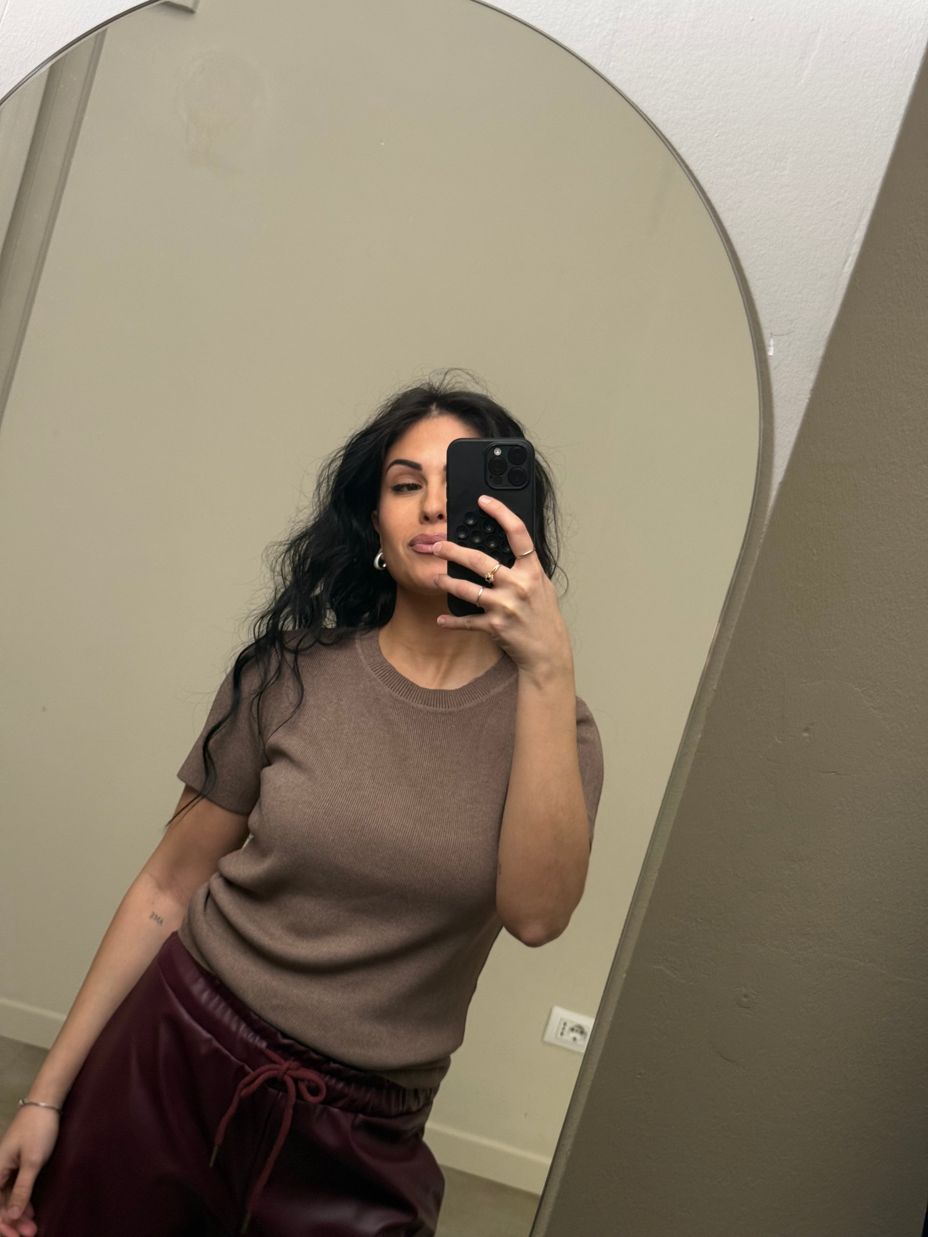 T-shirt filo basic tortora