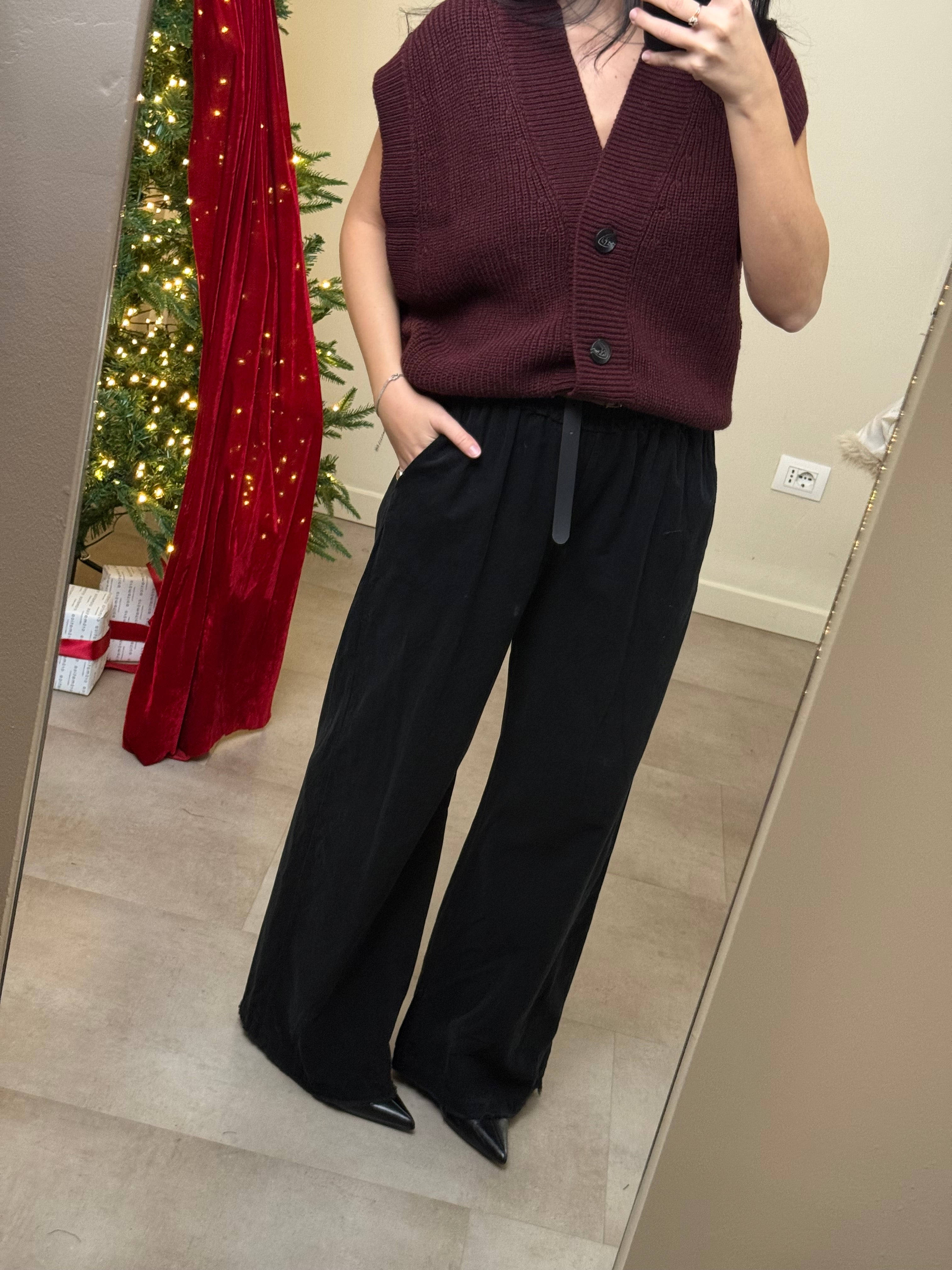 Pantalone velluto palazzo