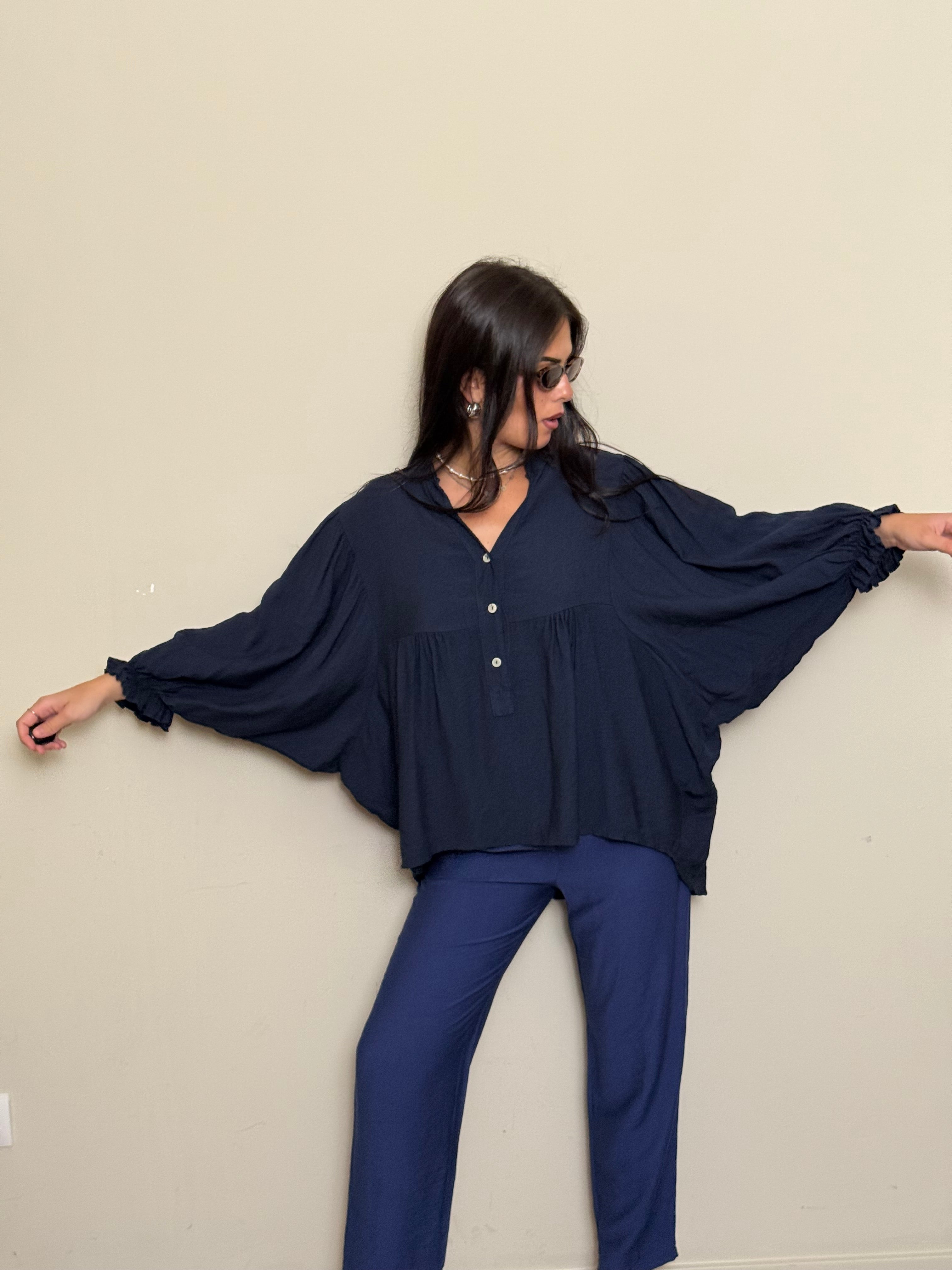 Camicia over blu