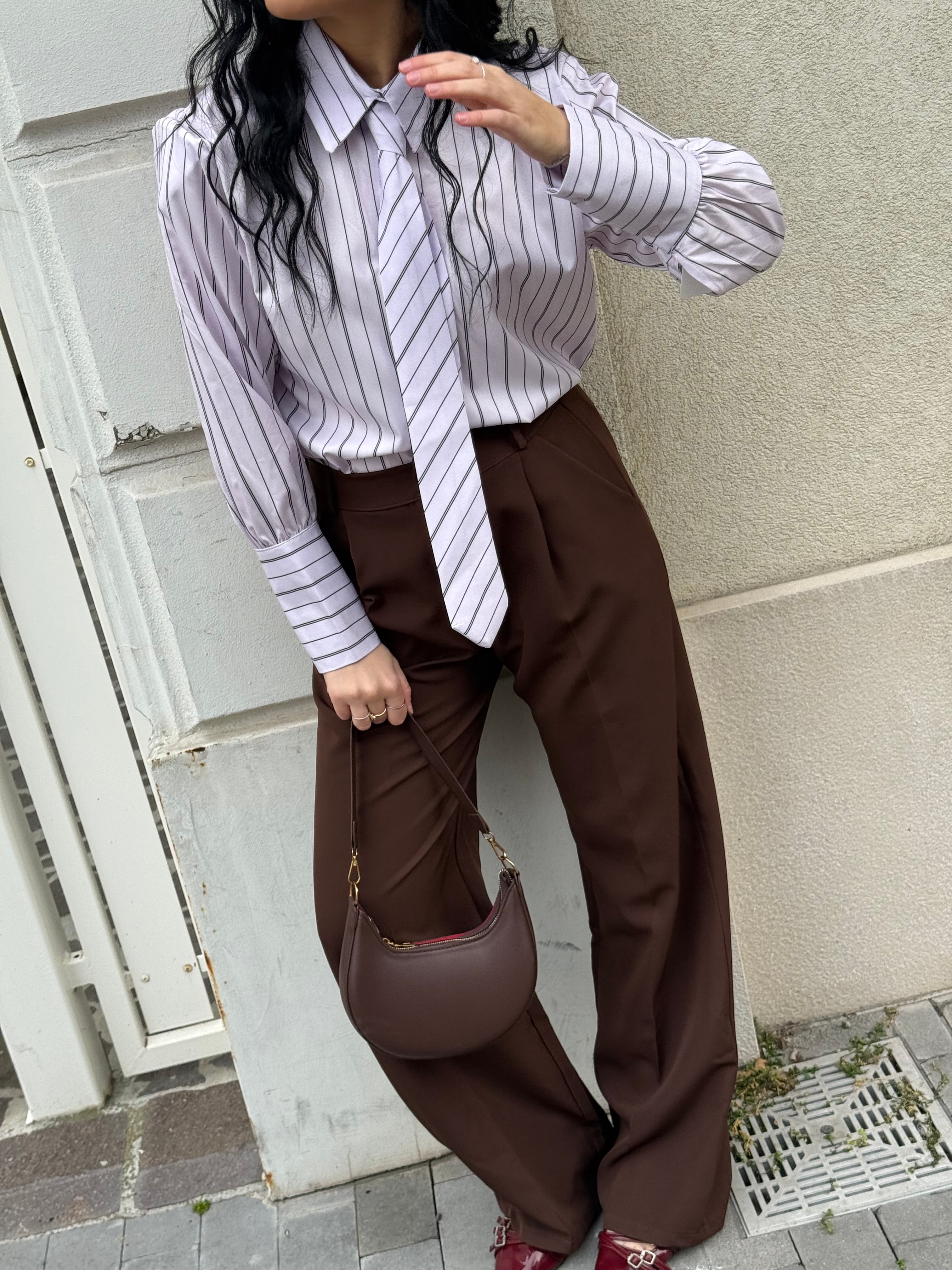 Pantalone palazzo cioccolato