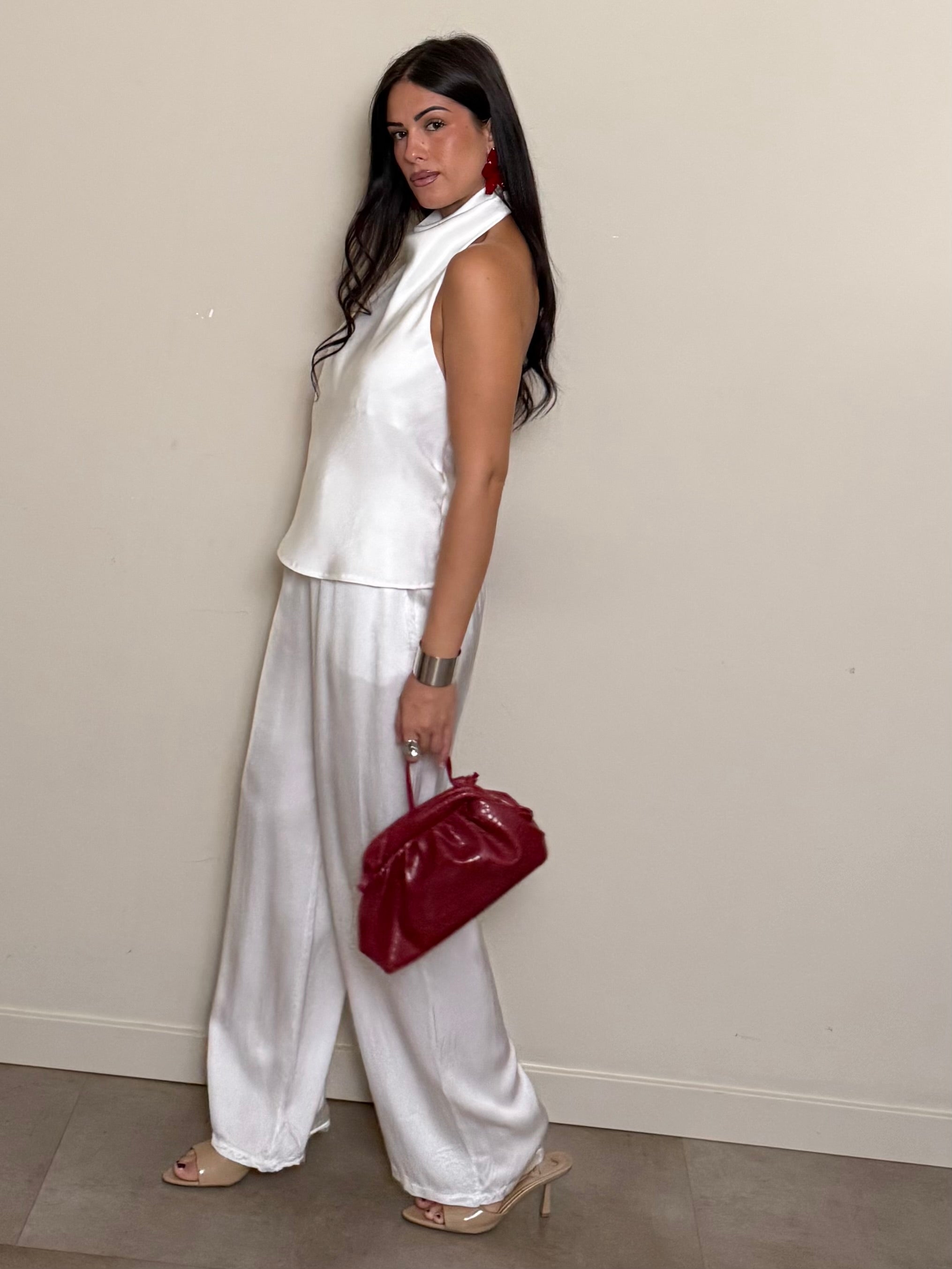 Coordinato satin bianco freddo