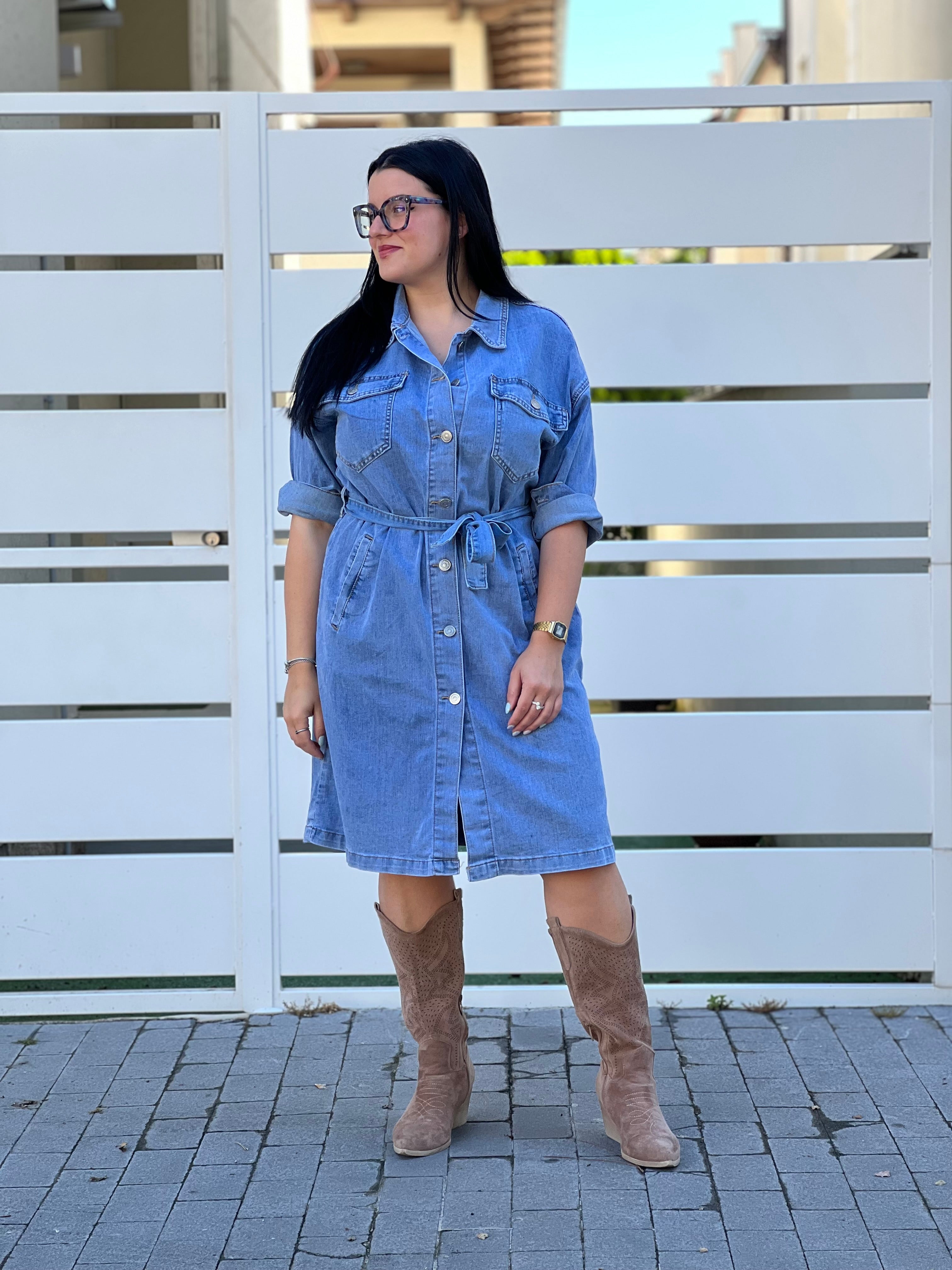 Abito jeans manica lunga