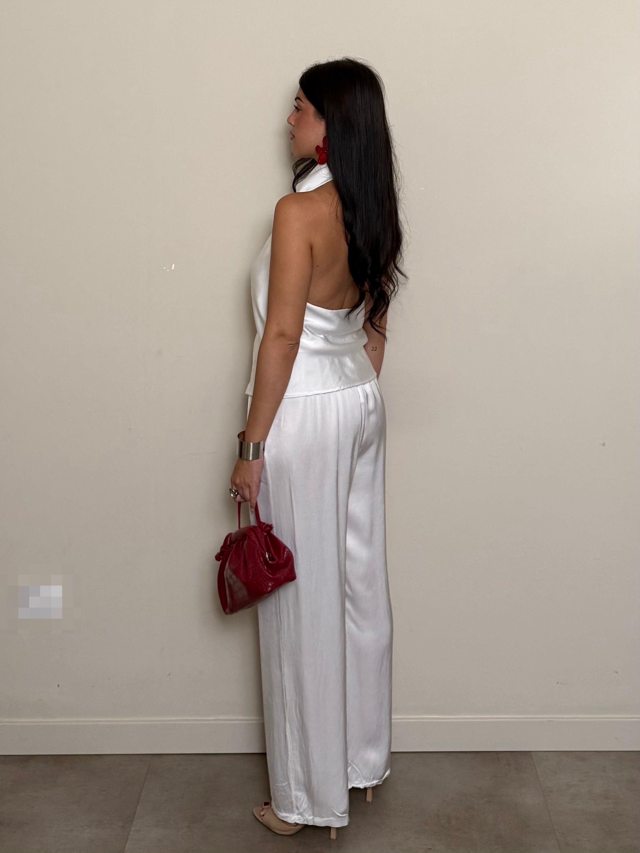 Coordinato satin bianco freddo