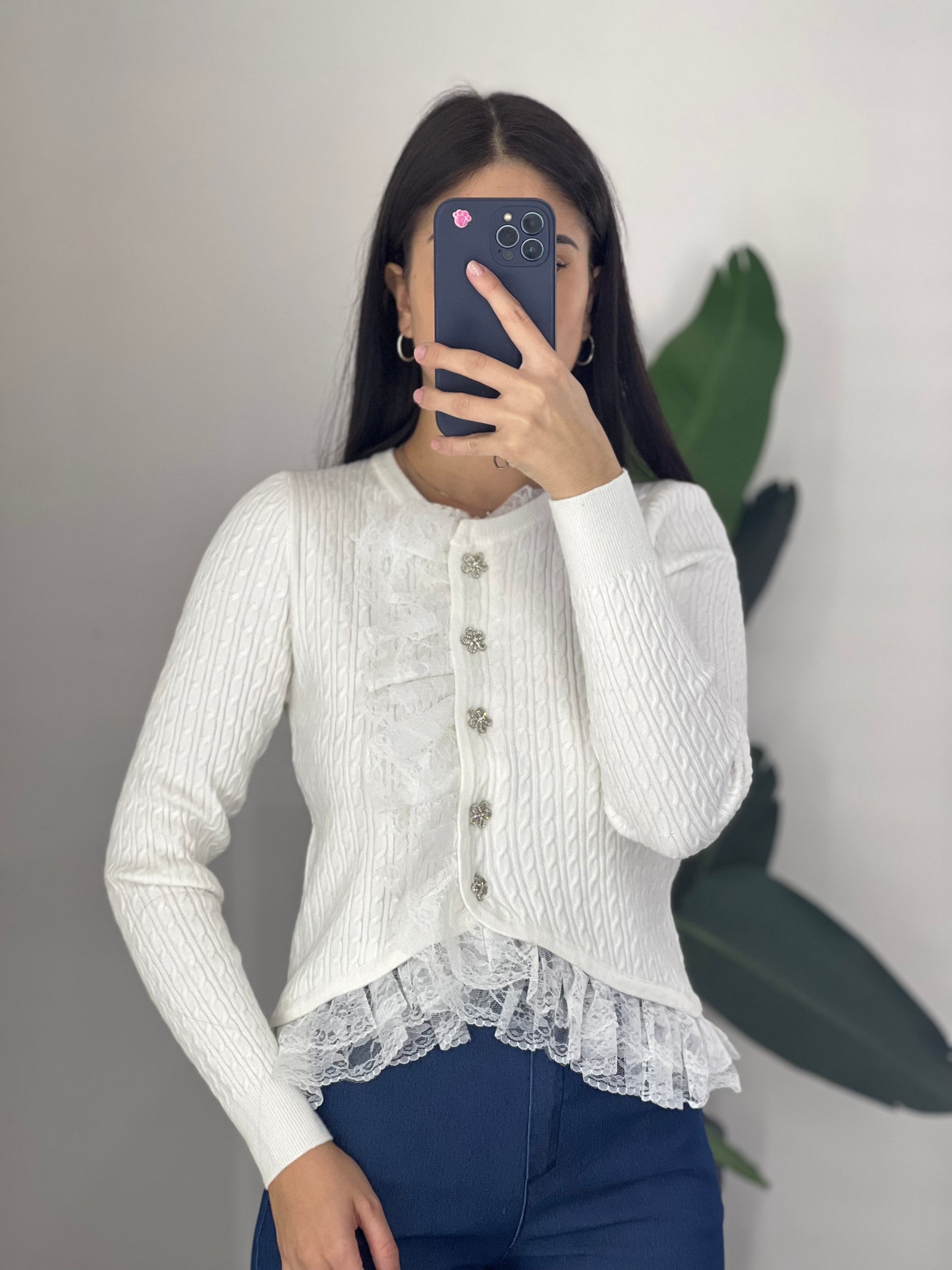 Cardigan pizzo