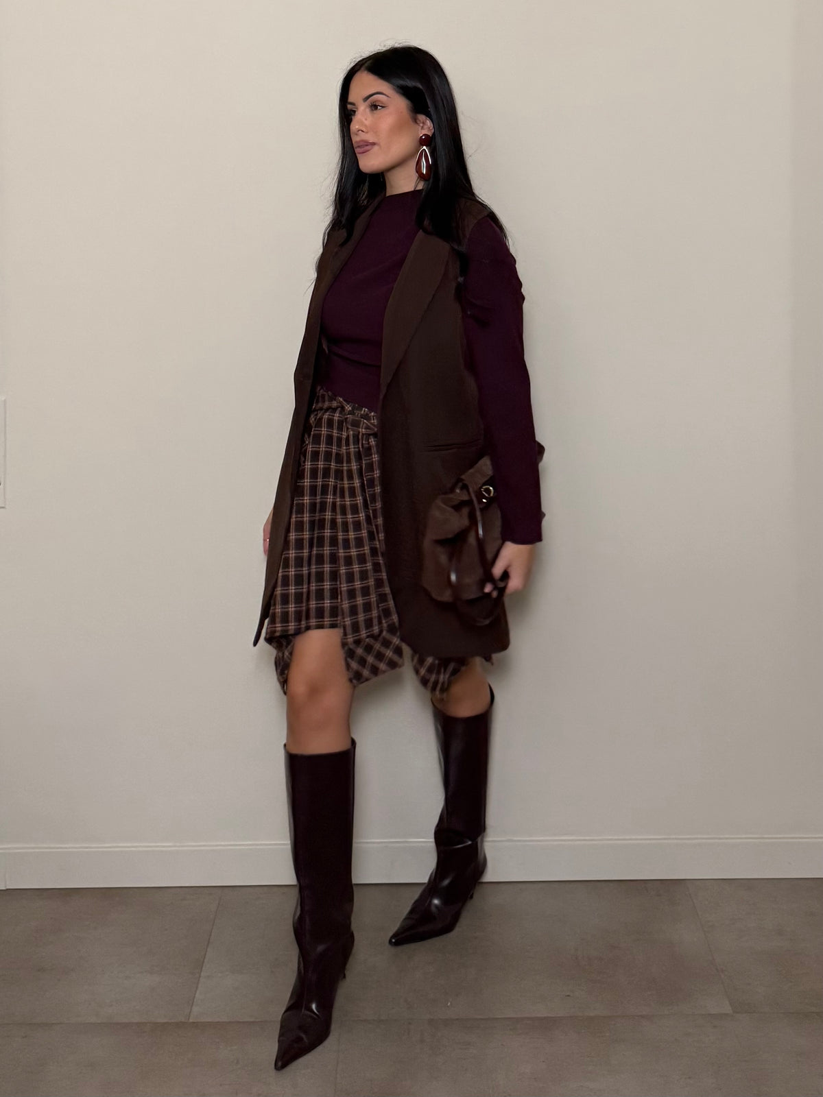 Gilet abito cioccolato