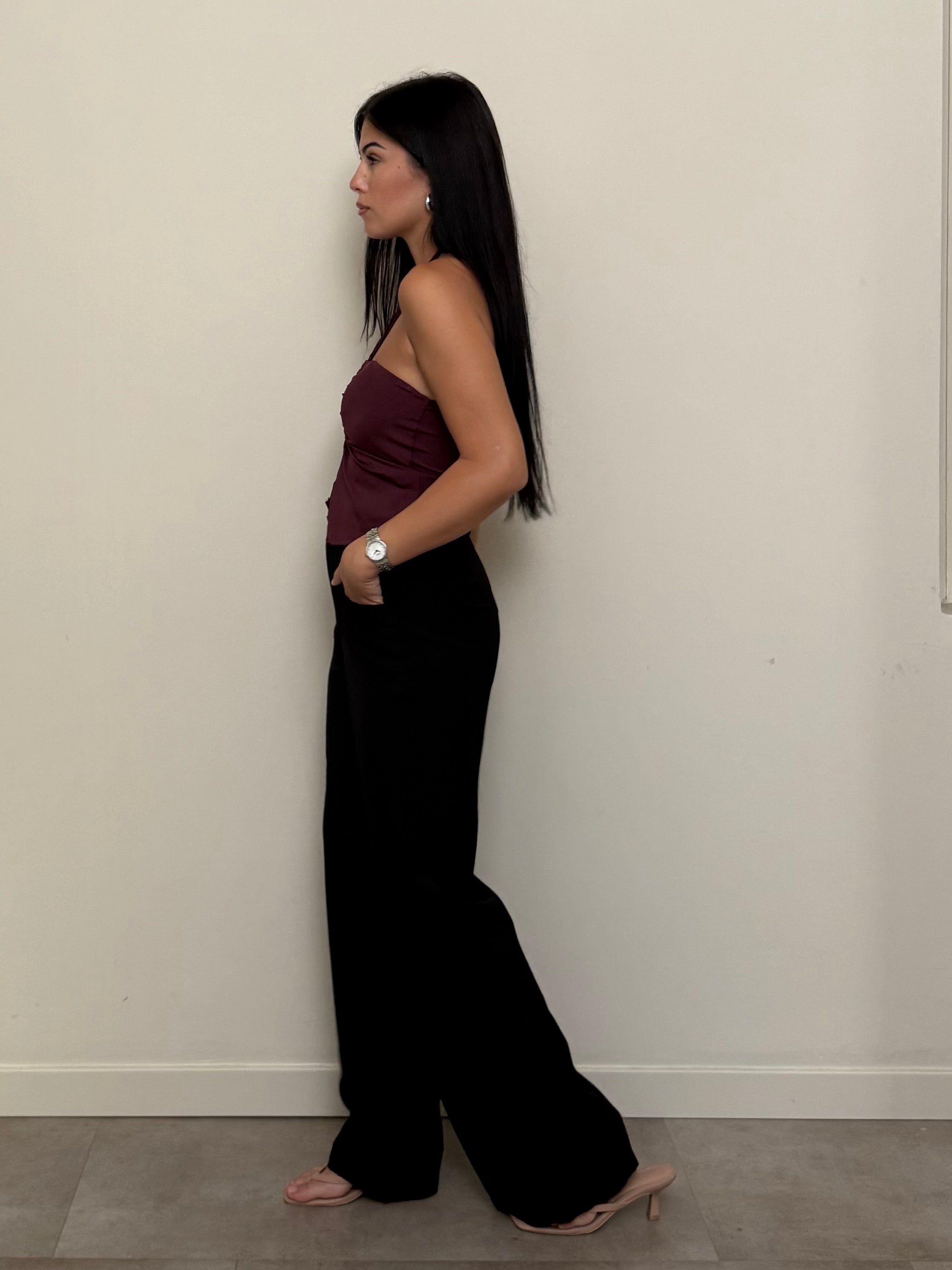 Pantalone nero pizzo
