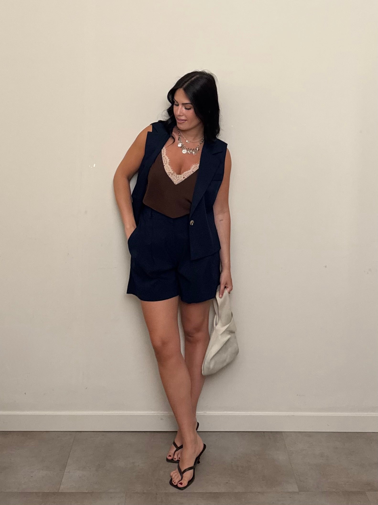 Shorts pinces blu