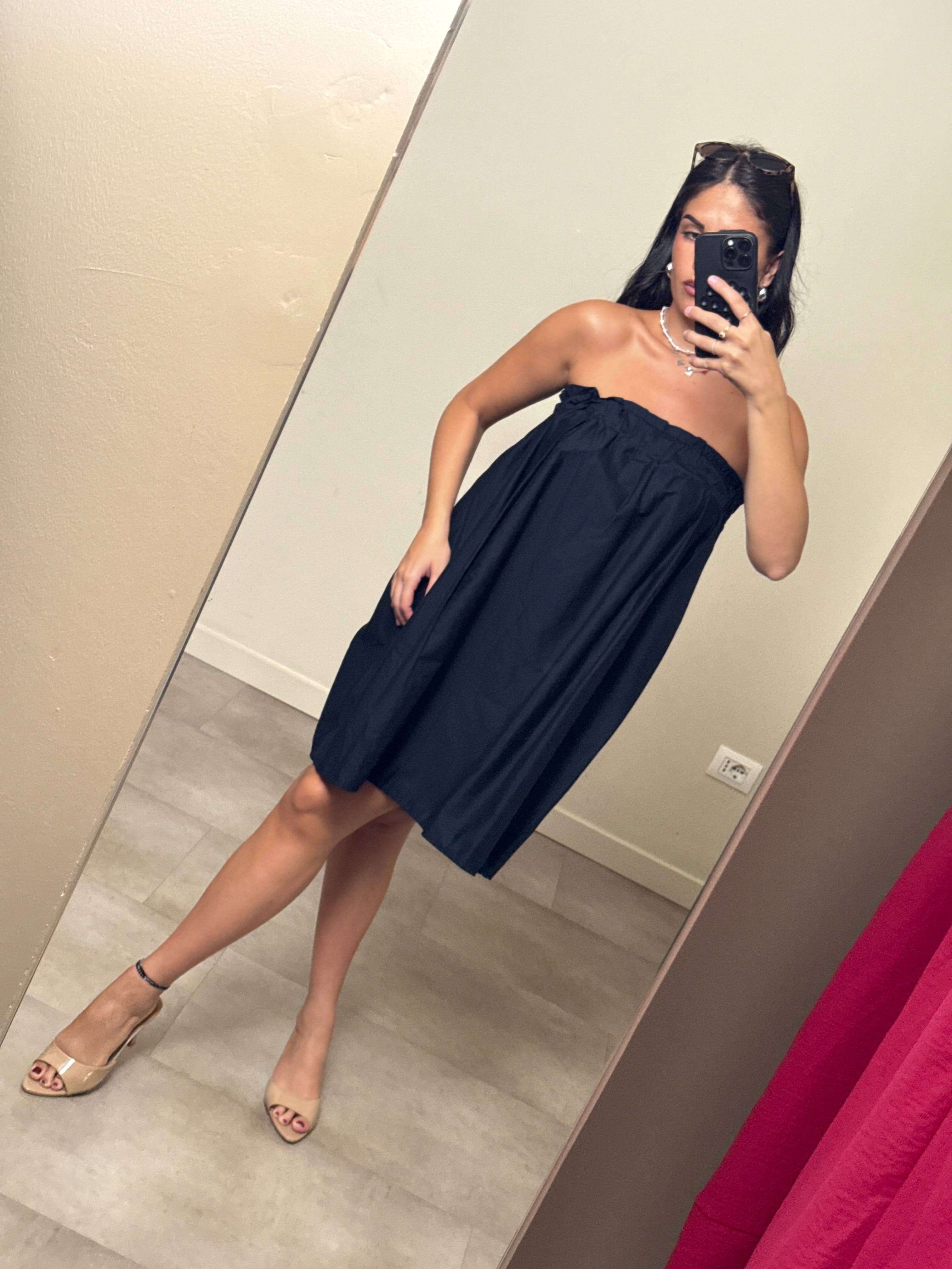 Abito cotone blu