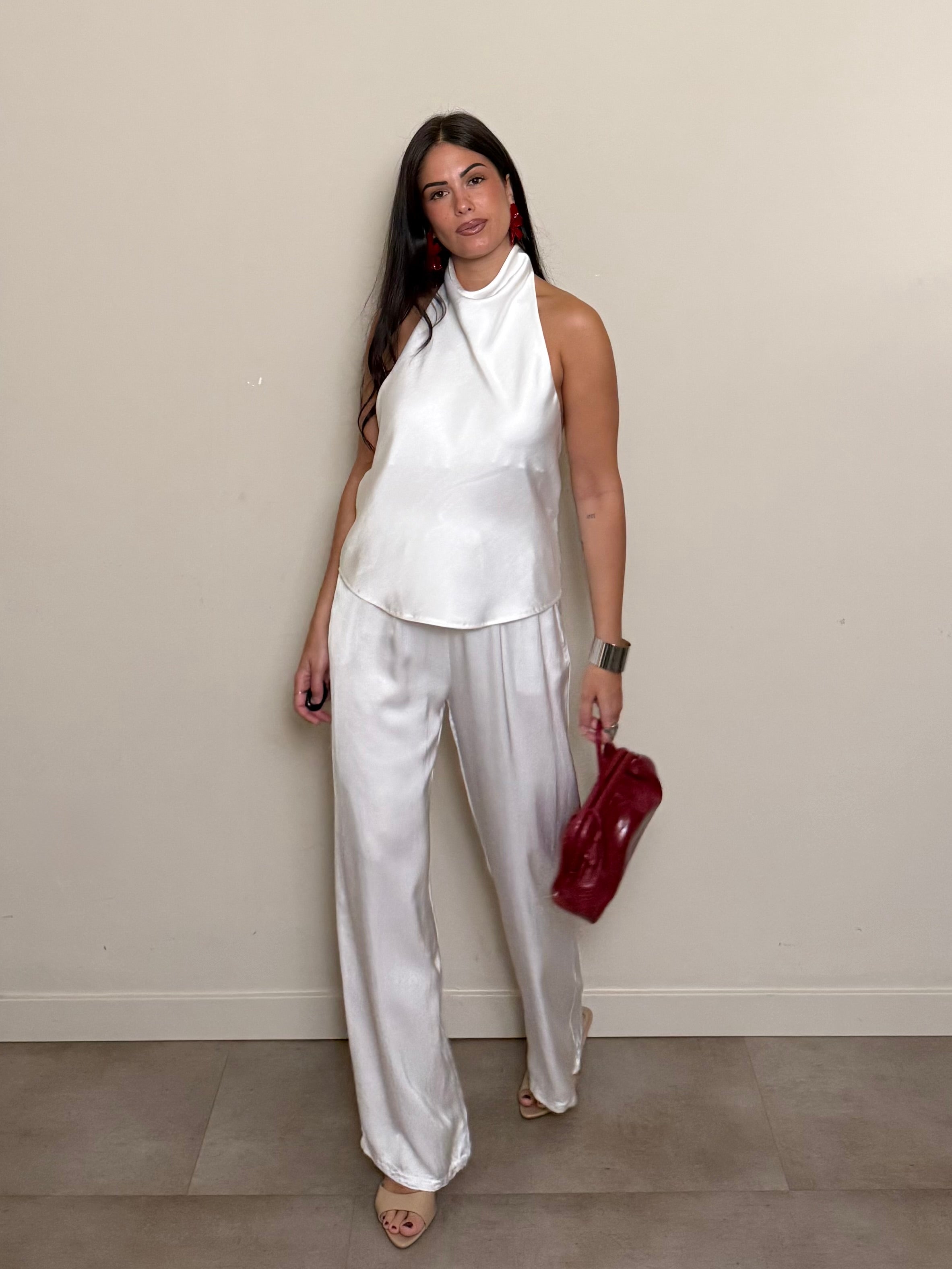 Coordinato satin bianco freddo
