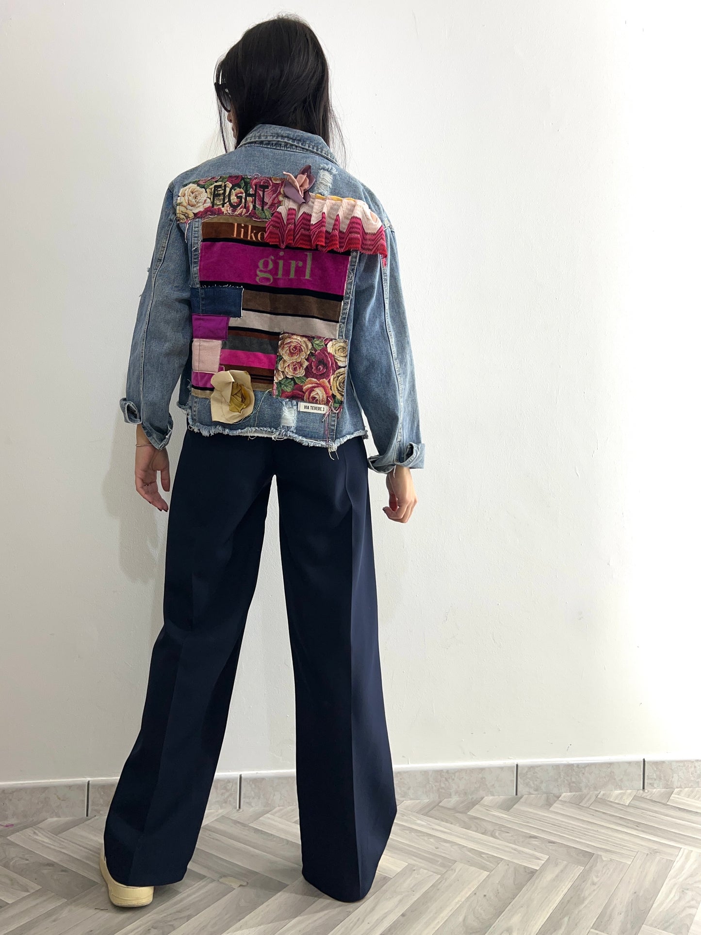 Giacca di jeans patchwork