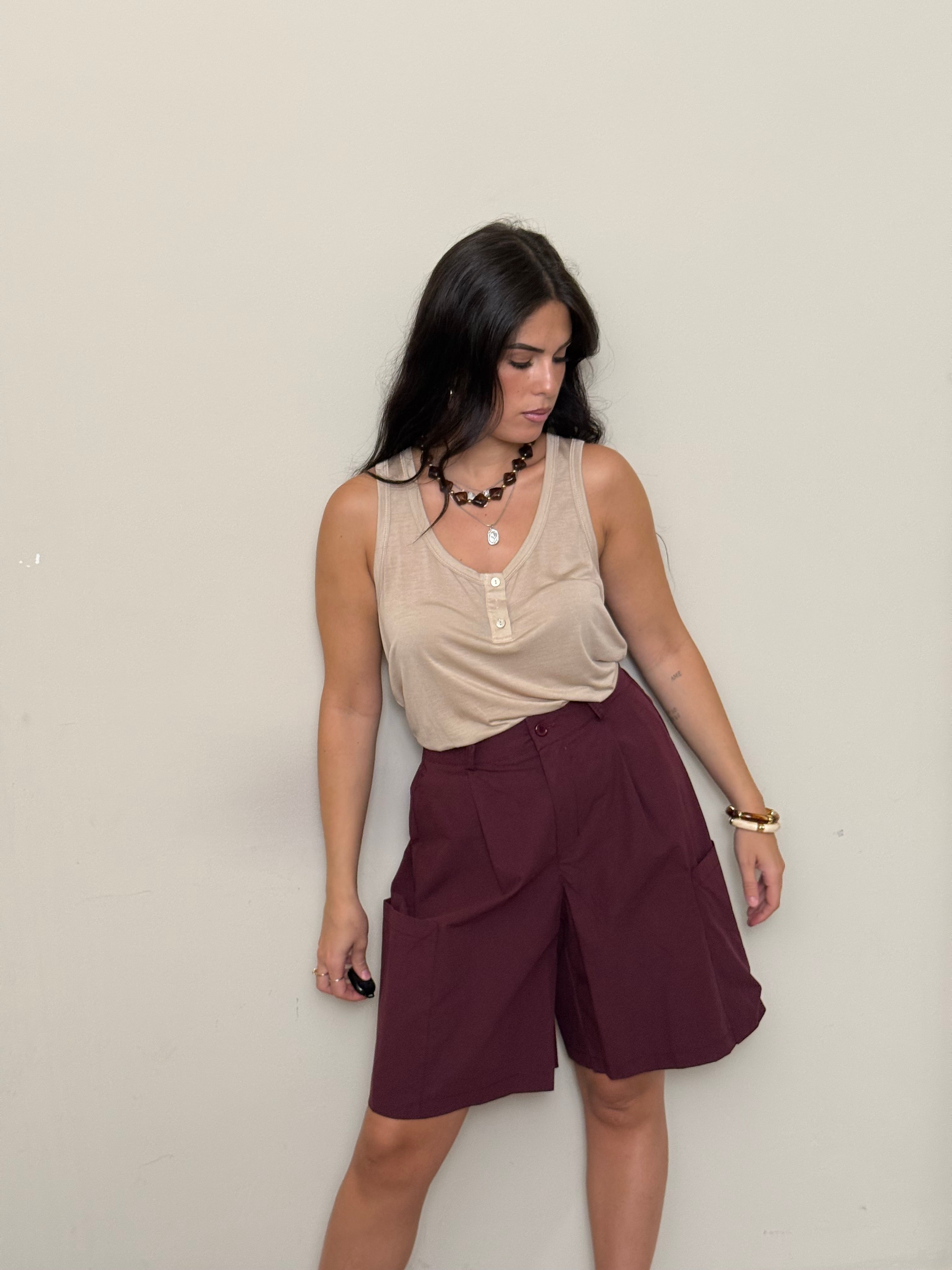 Bermuda cotone bordeaux
