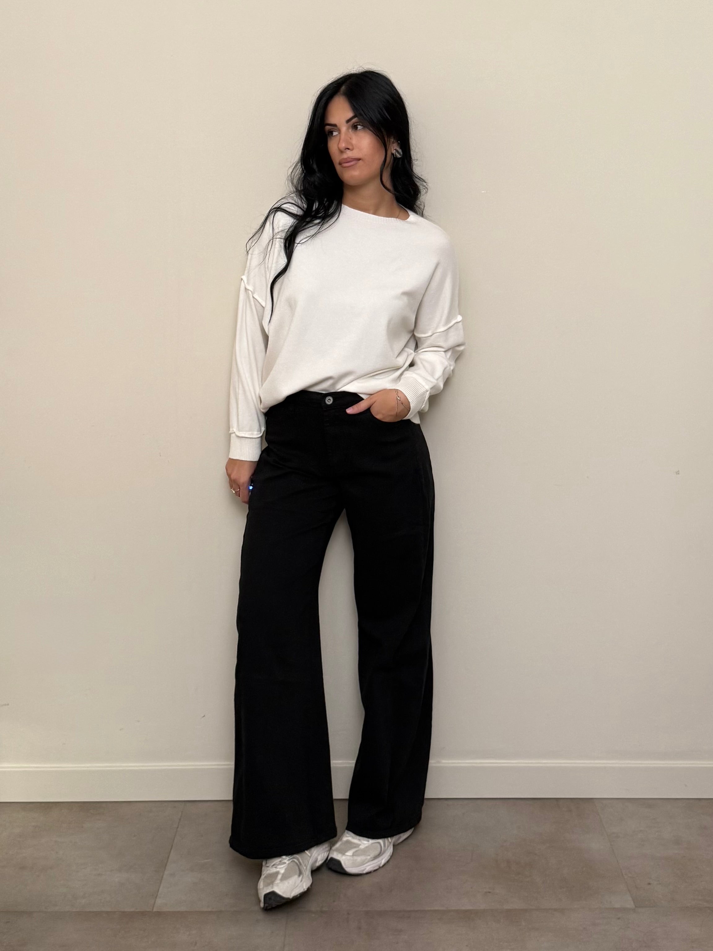 Jeans nero palazzo