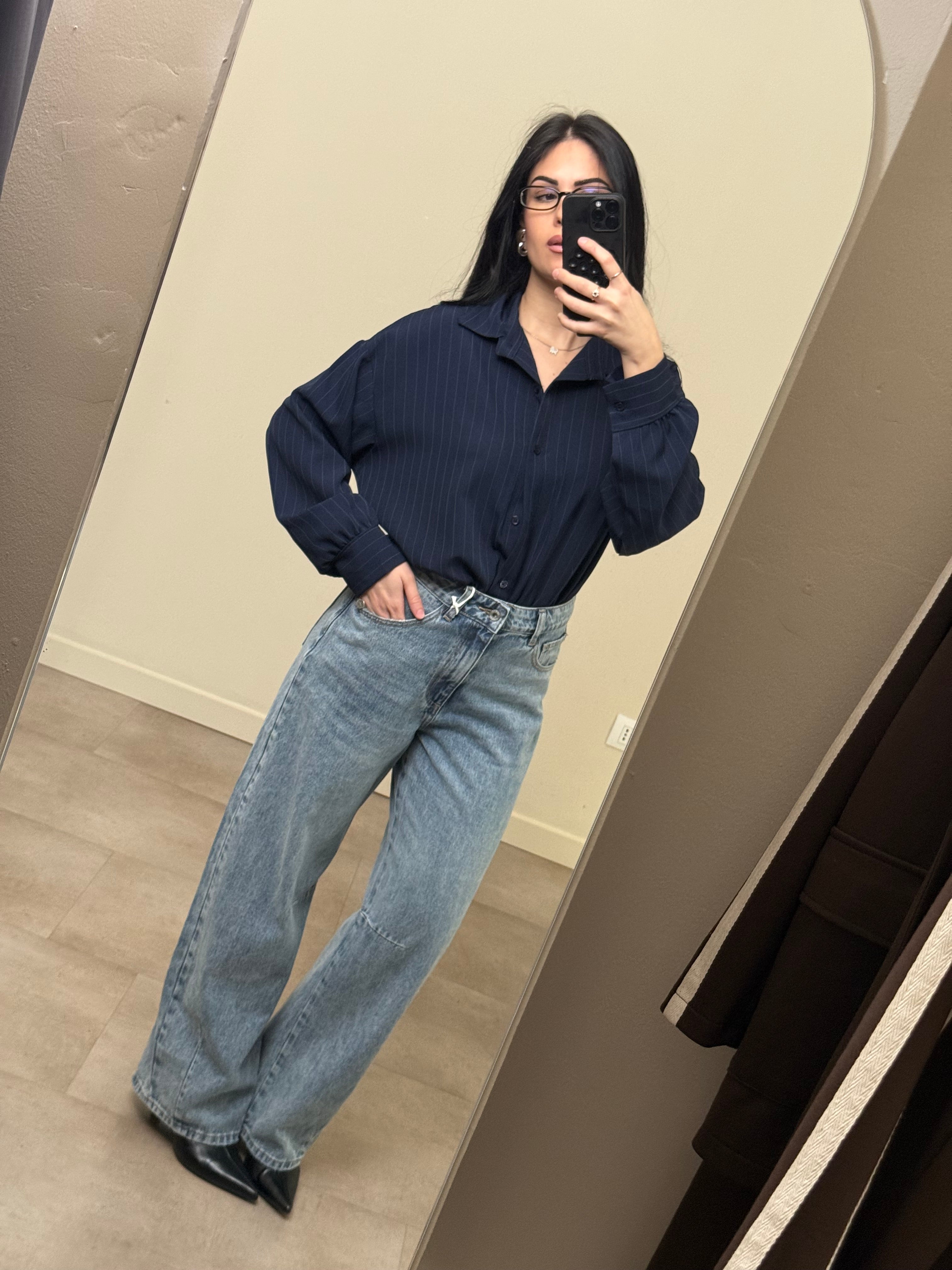 Camicia body gessata