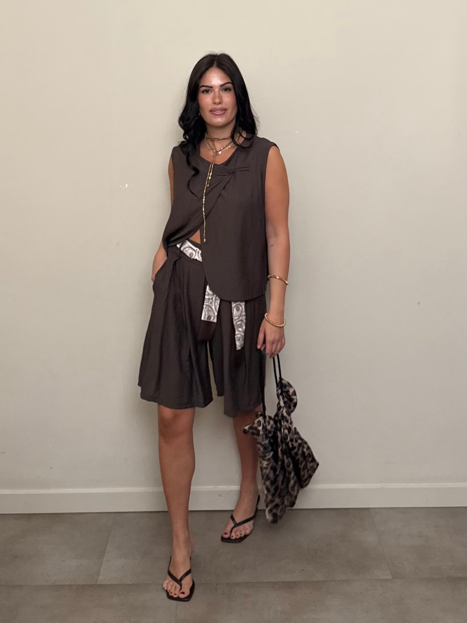 Coordinato bermuda cioccolato