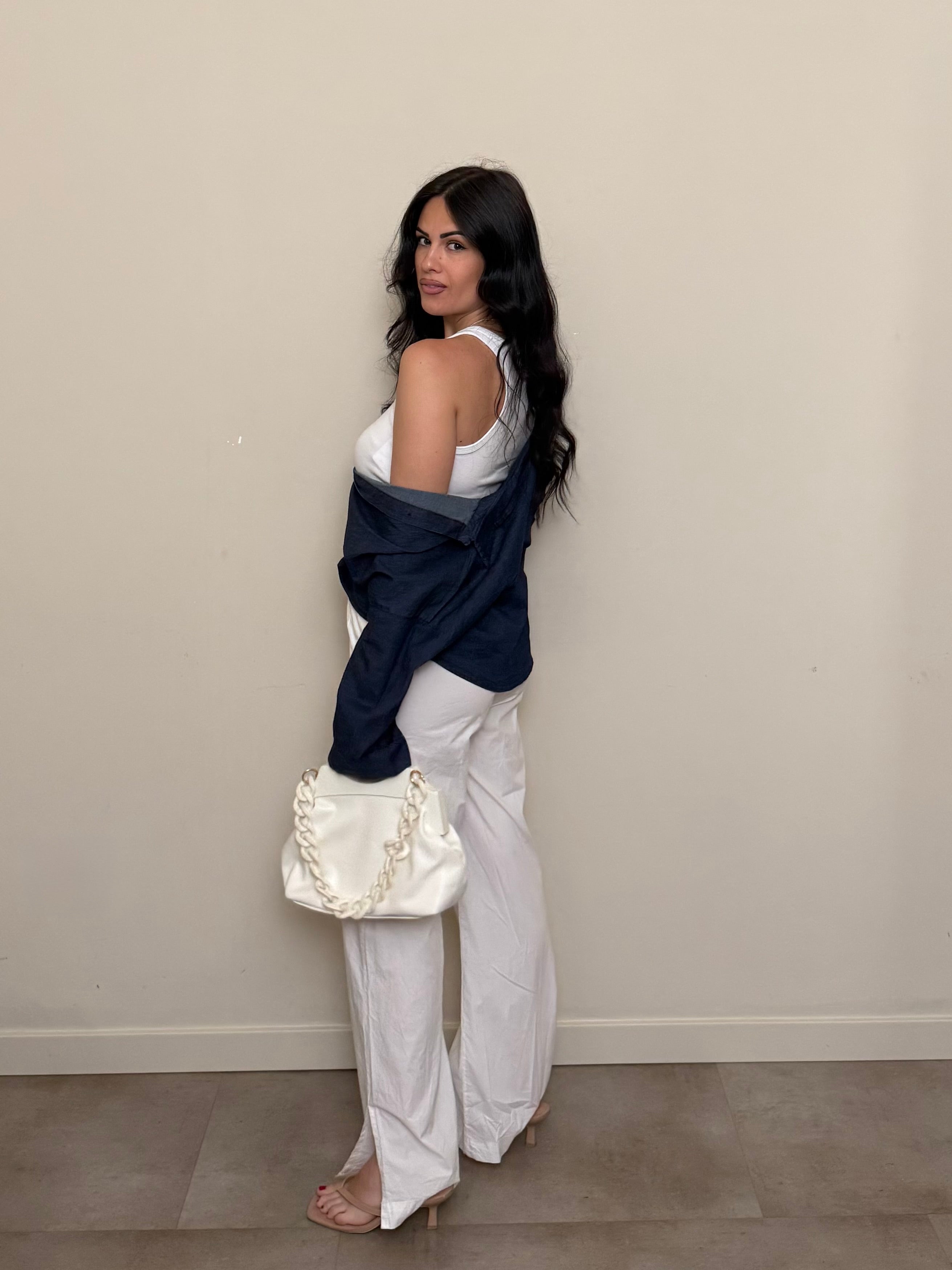 Pantalone bianco freddo dritto