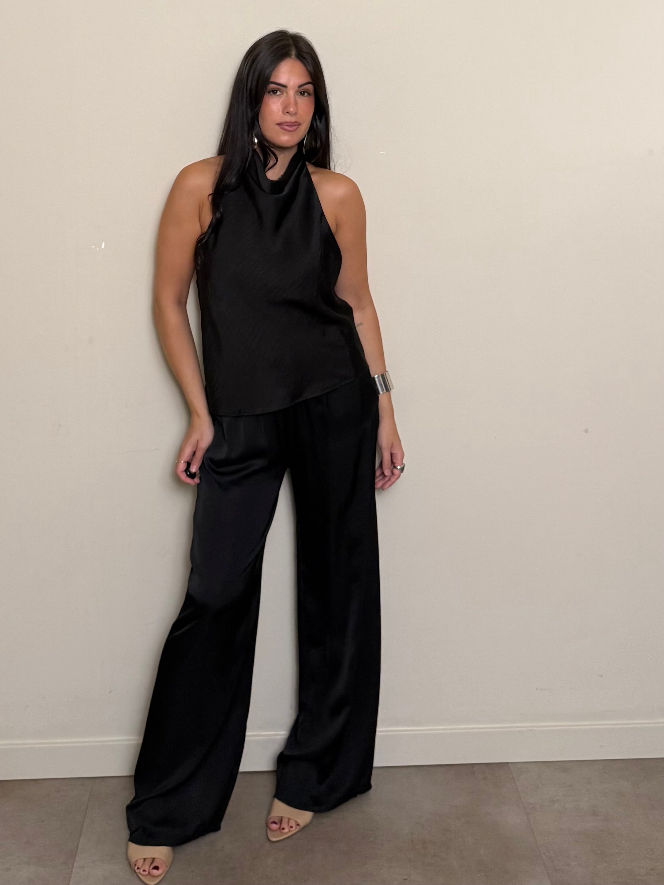 Coordinato satin nero