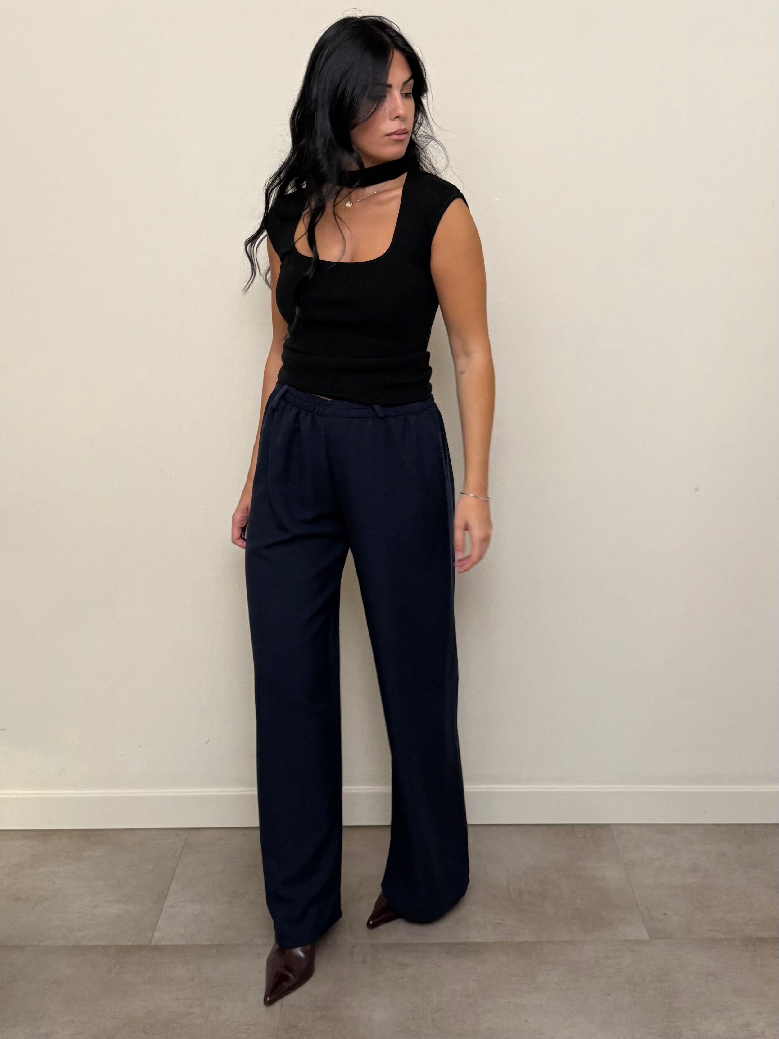 Pantalone palazzo elastico