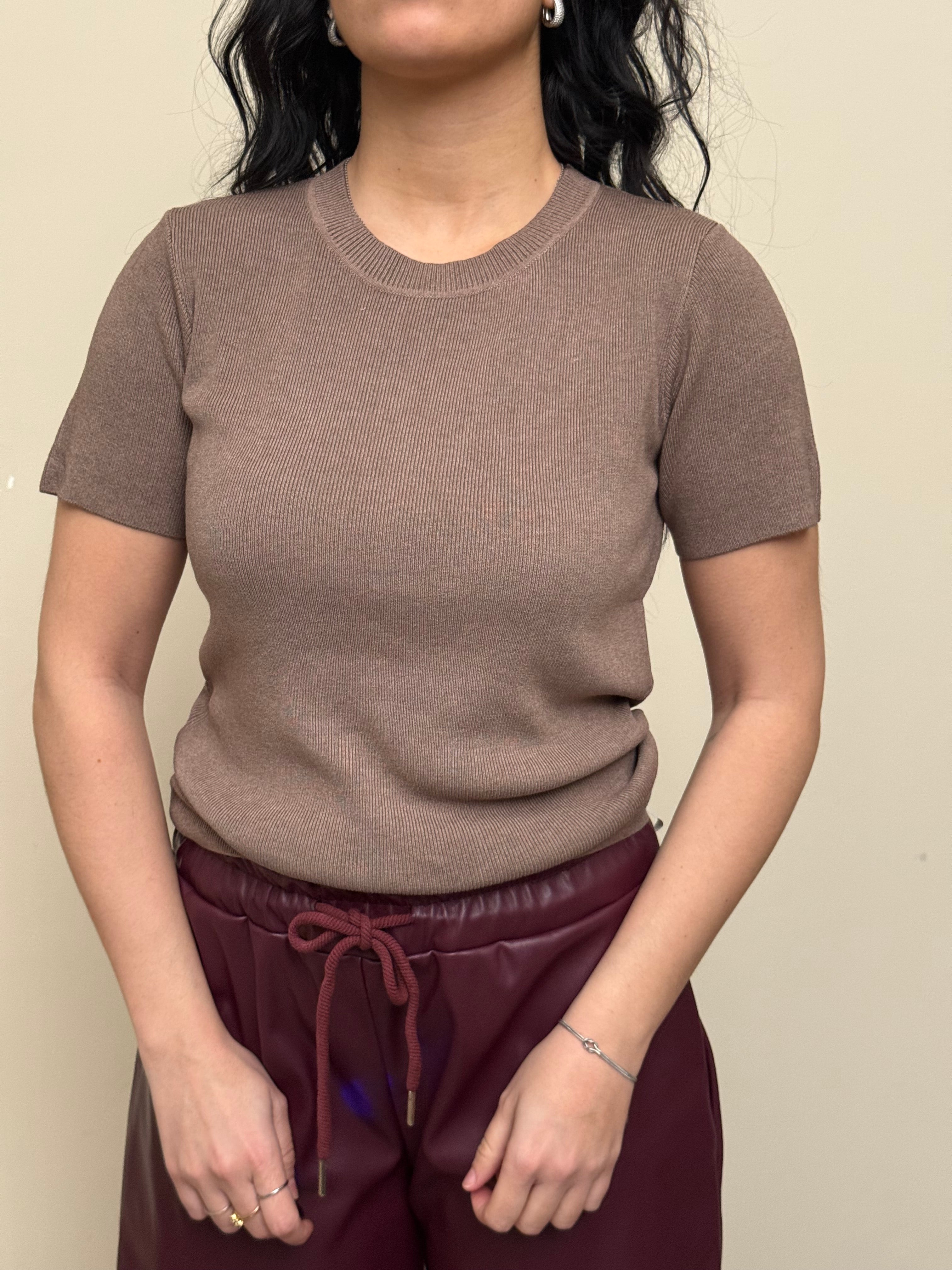 T-shirt filo basic tortora